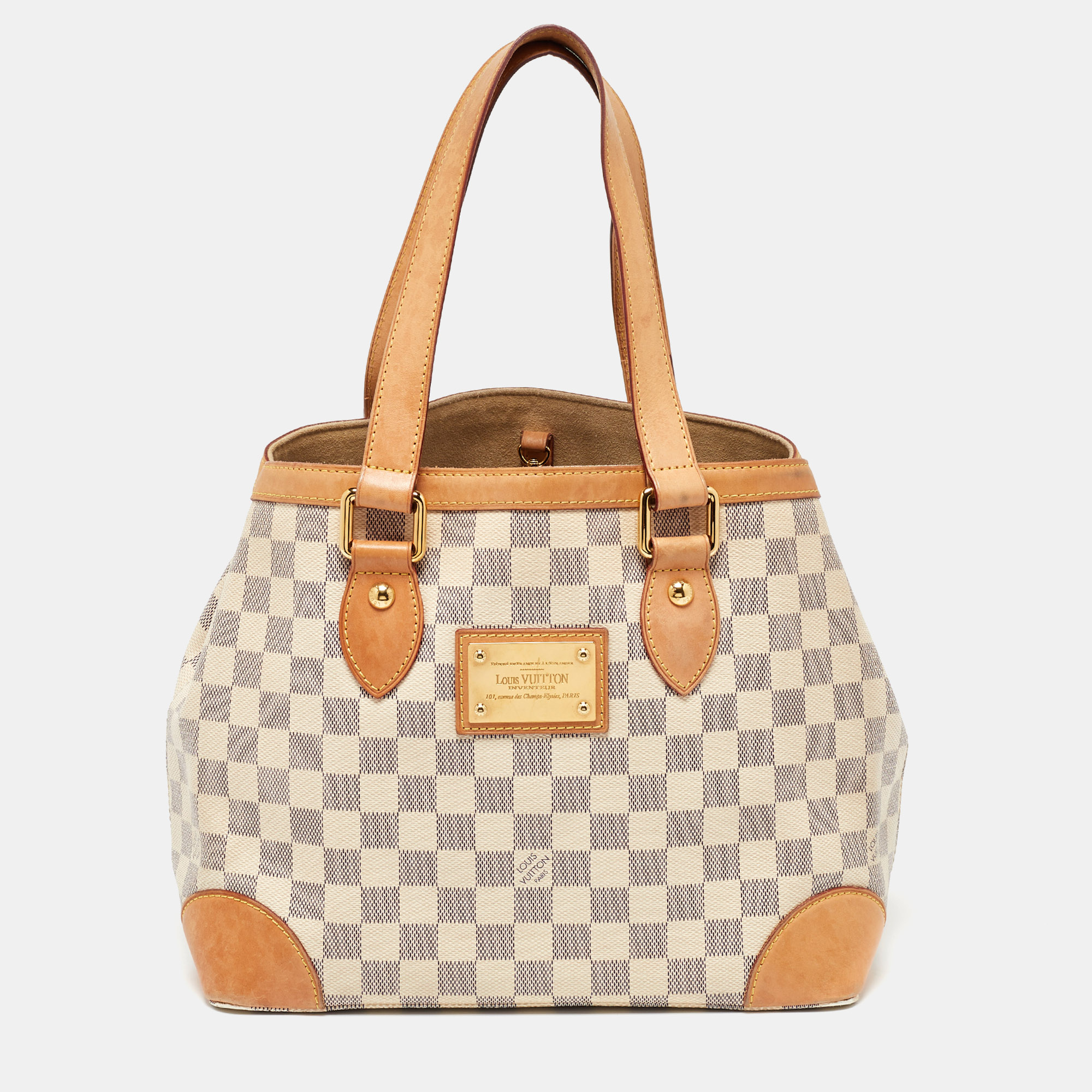 

Louis Vuitton Damier Azur Canvas Hampstead PM Bag, White