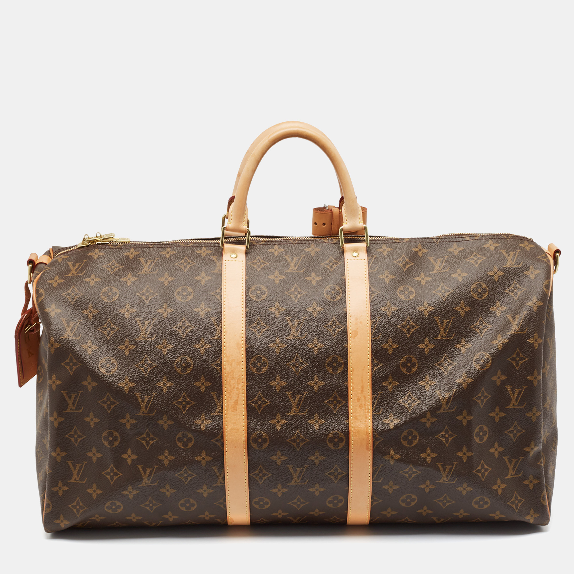 

Louis Vuitton Monogram Canvas Keepall Bandouliere 55 Bag, Brown