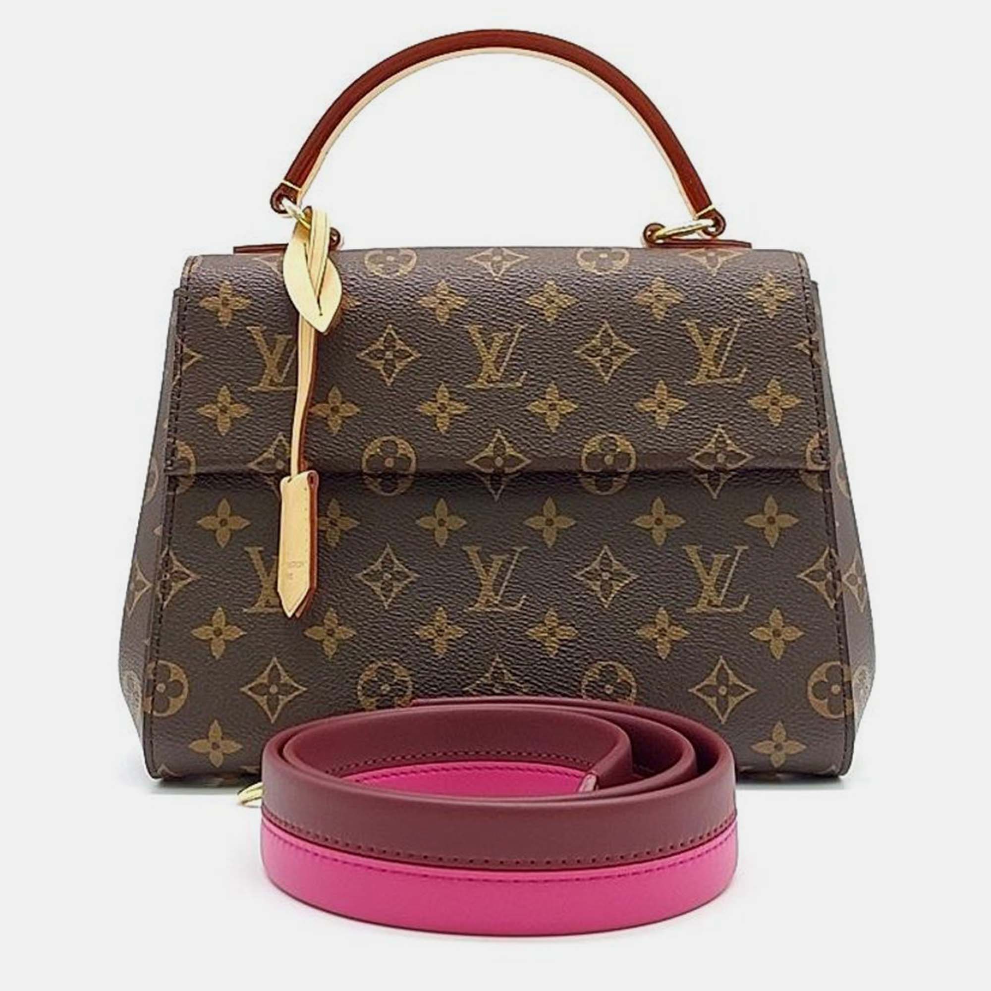 Pre-owned Louis Vuitton Monogram Cluny Bb Bag In Brown