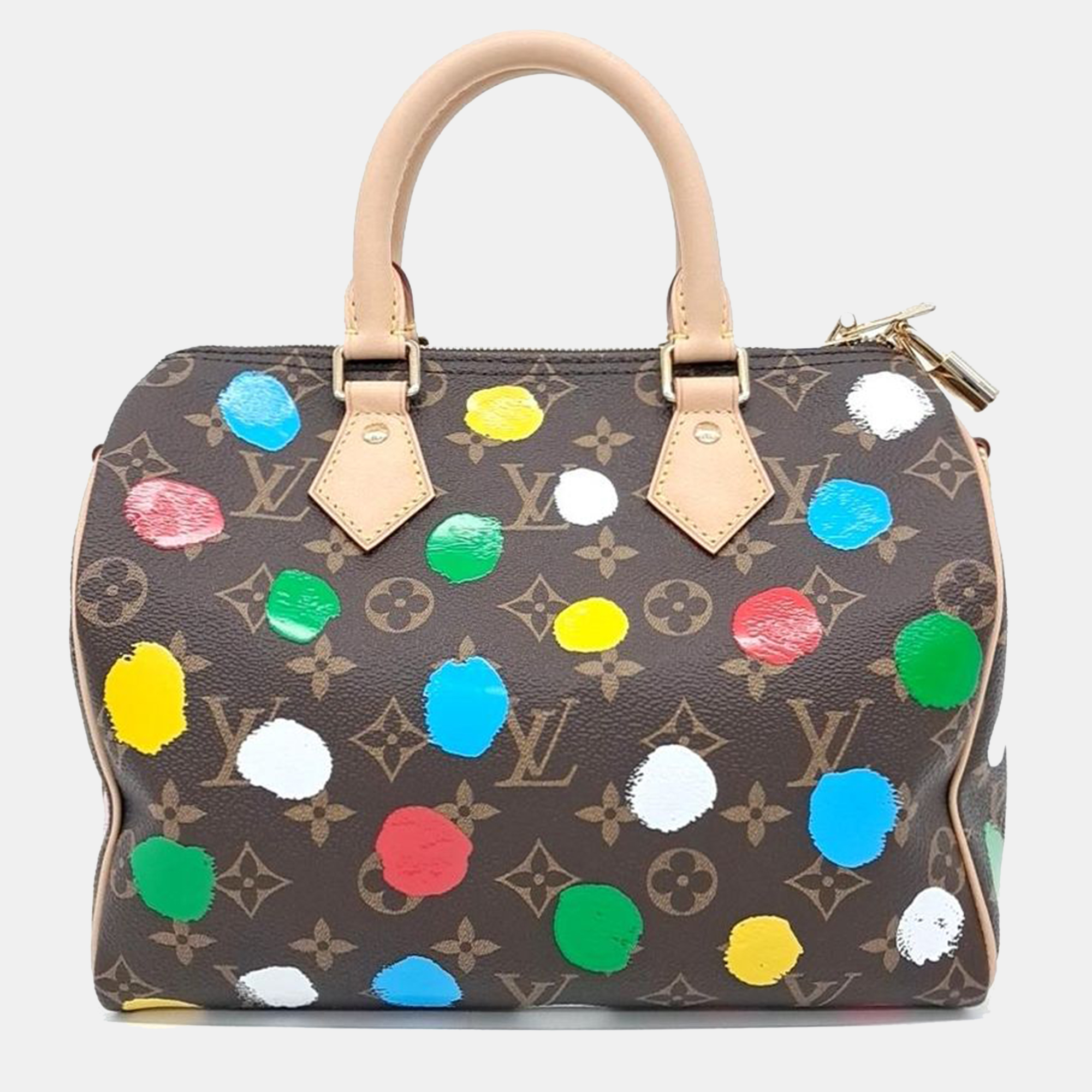 Pre-owned Louis Vuitton X Yayoi Kusama Bandouliere Speedy 25 Bag In Brown