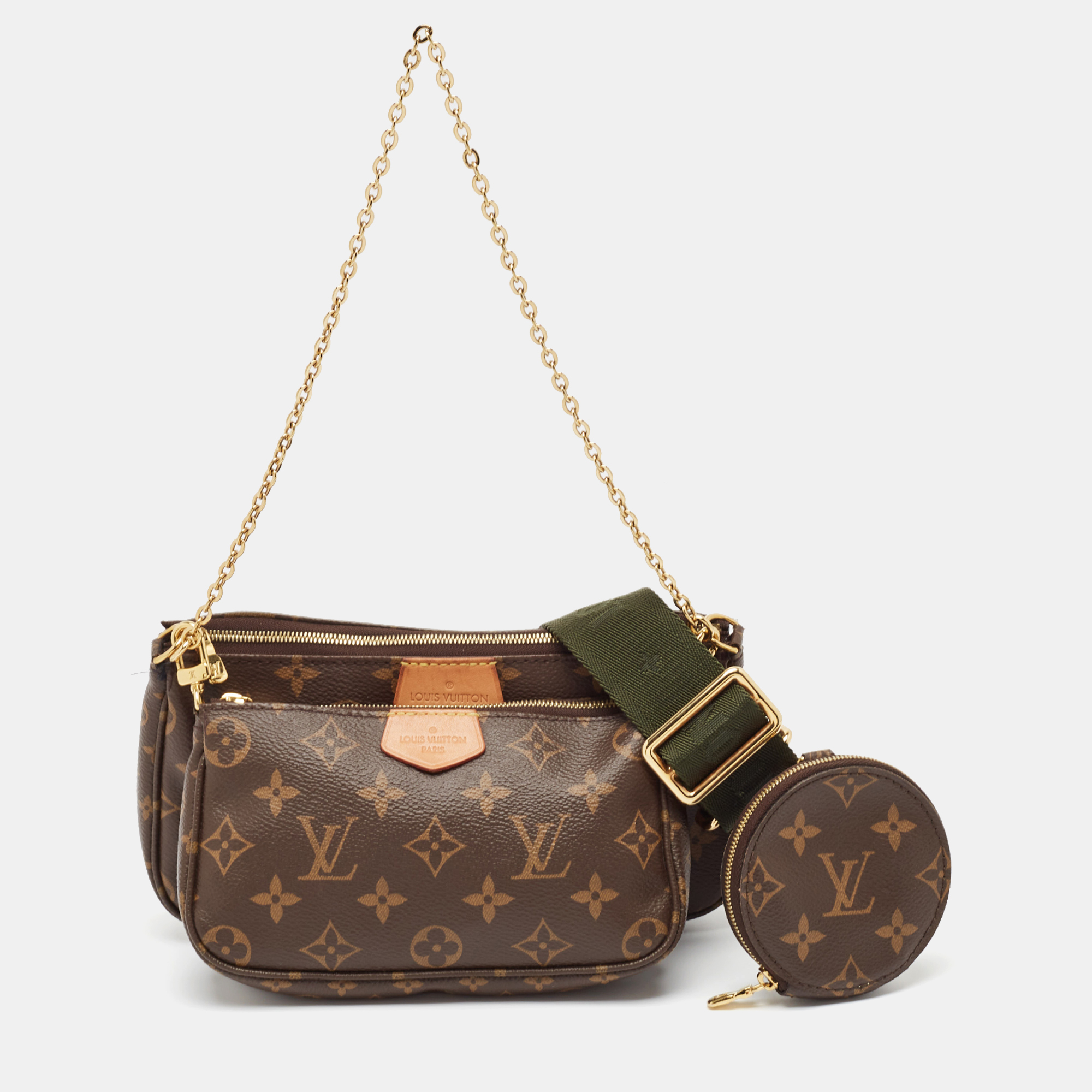 

Louis Vuitton Khaki Monogram Canvas Multi Pochette Accessoires Bag, Brown