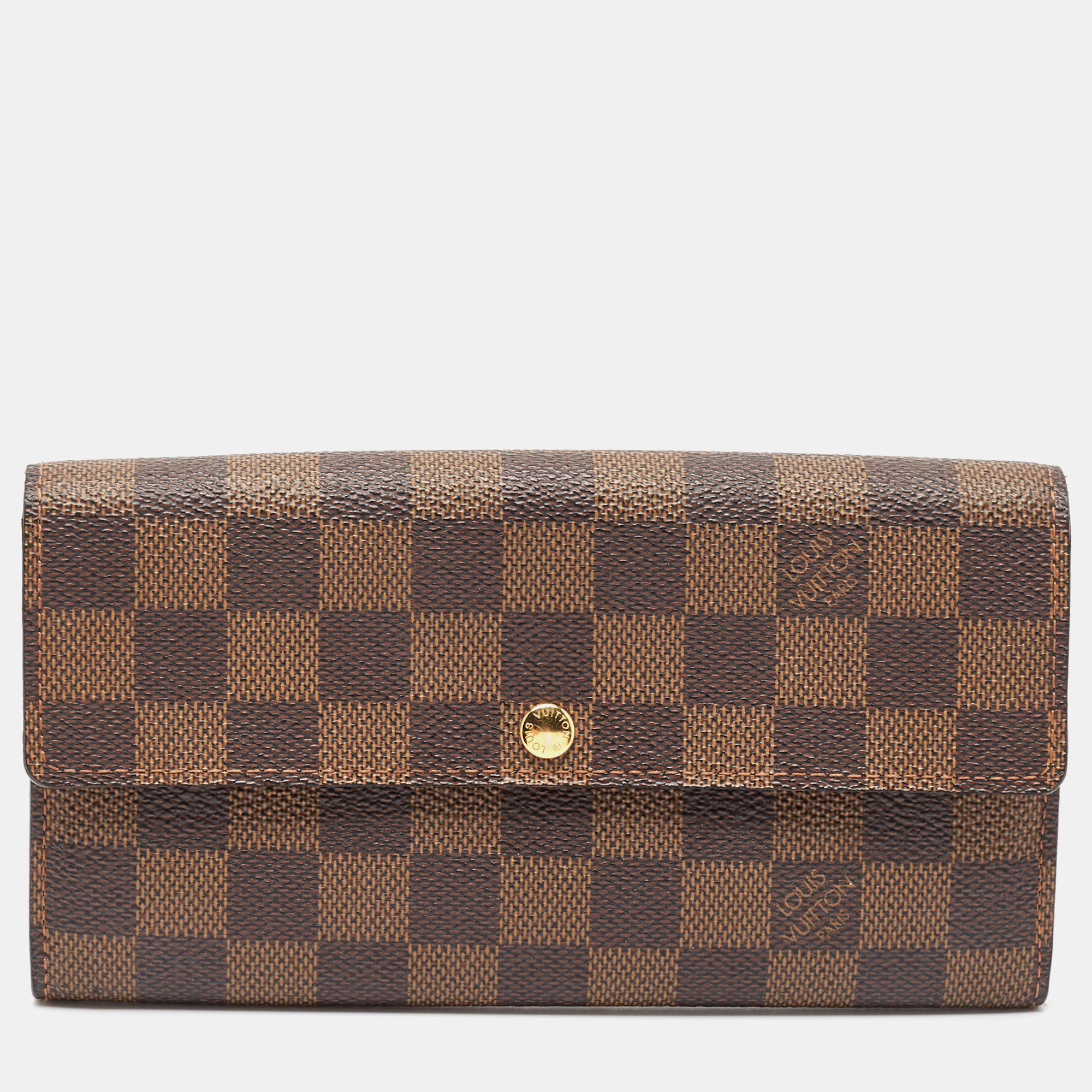 

Louis Vuitton Damier Ebene Canvas Sarah Wallet, Brown