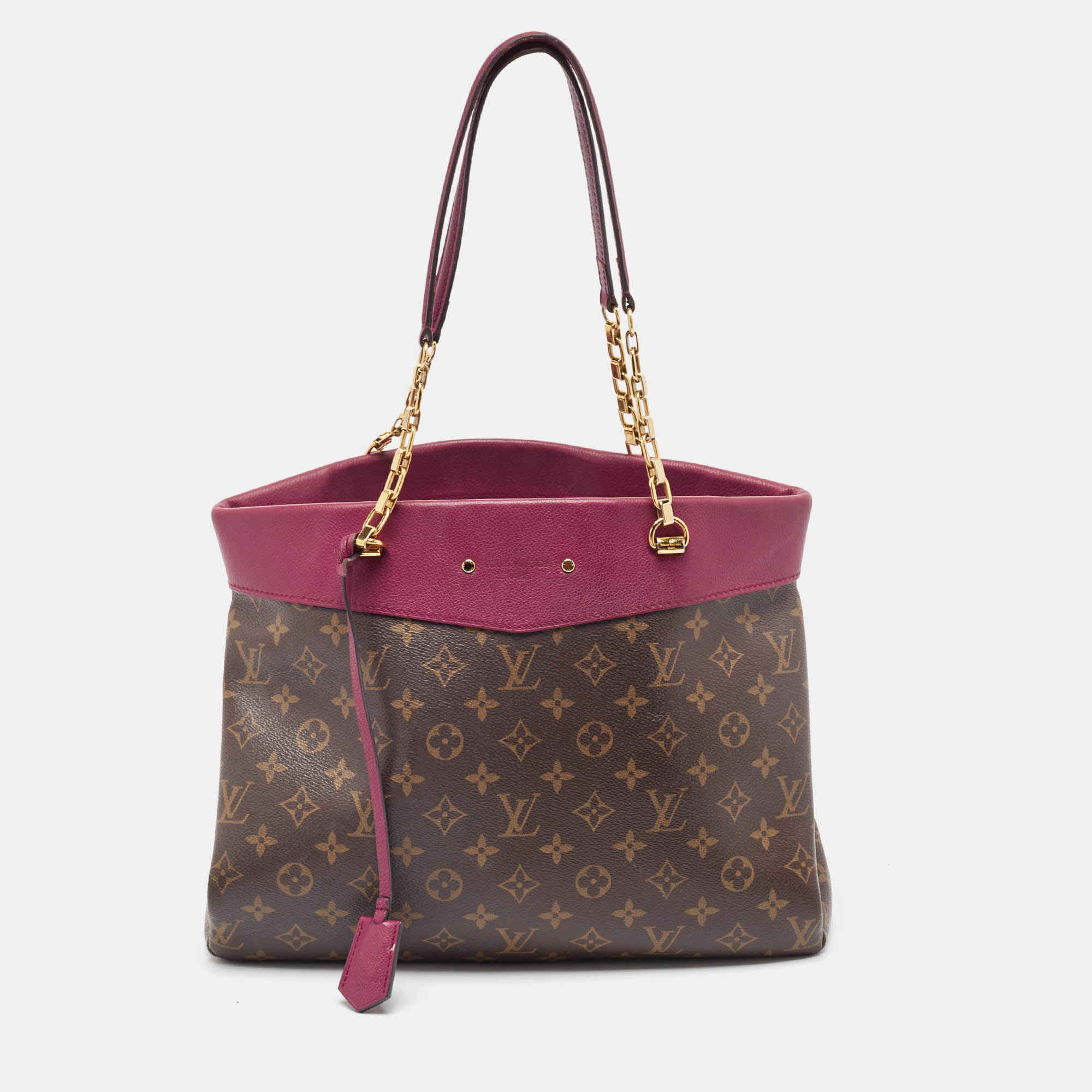 

Louis Vuitton Aurore Monogram Canvas Pallas Shopper Tote, Burgundy