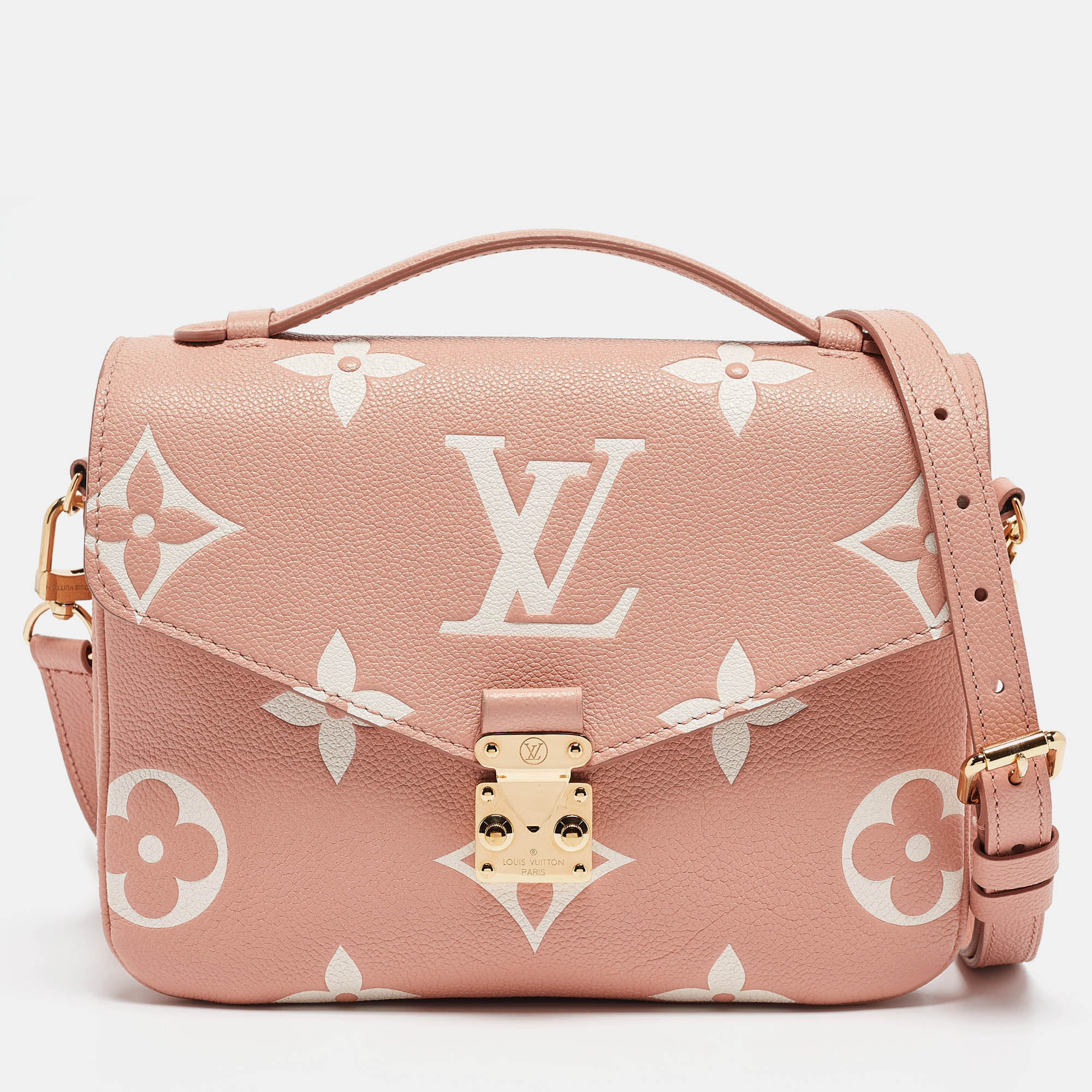 

Louis Vuitton Arizona Beige Giant Monogram Empreinte Leather Pochette Metis Bag