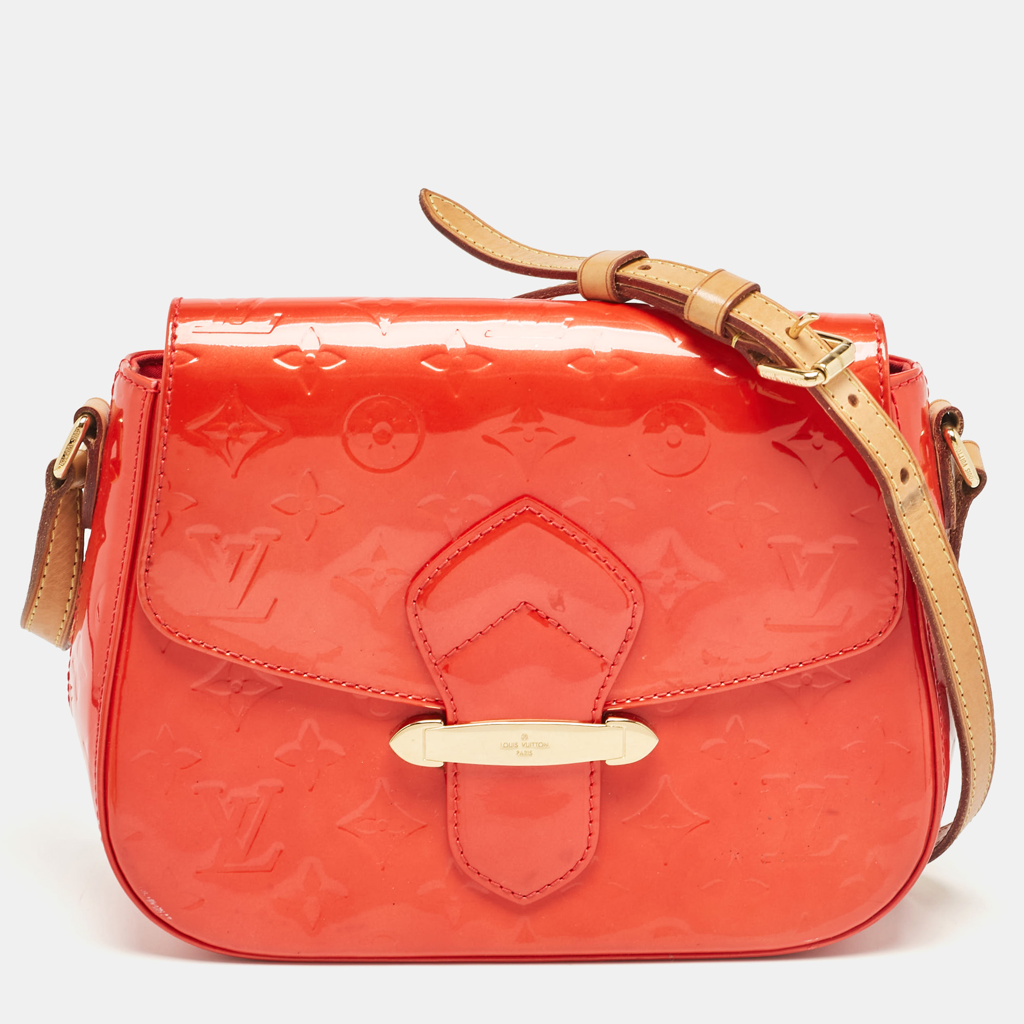 

Louis Vuitton Rouge Grenadine Monogram Vernis Bellflower GM Bag, Red