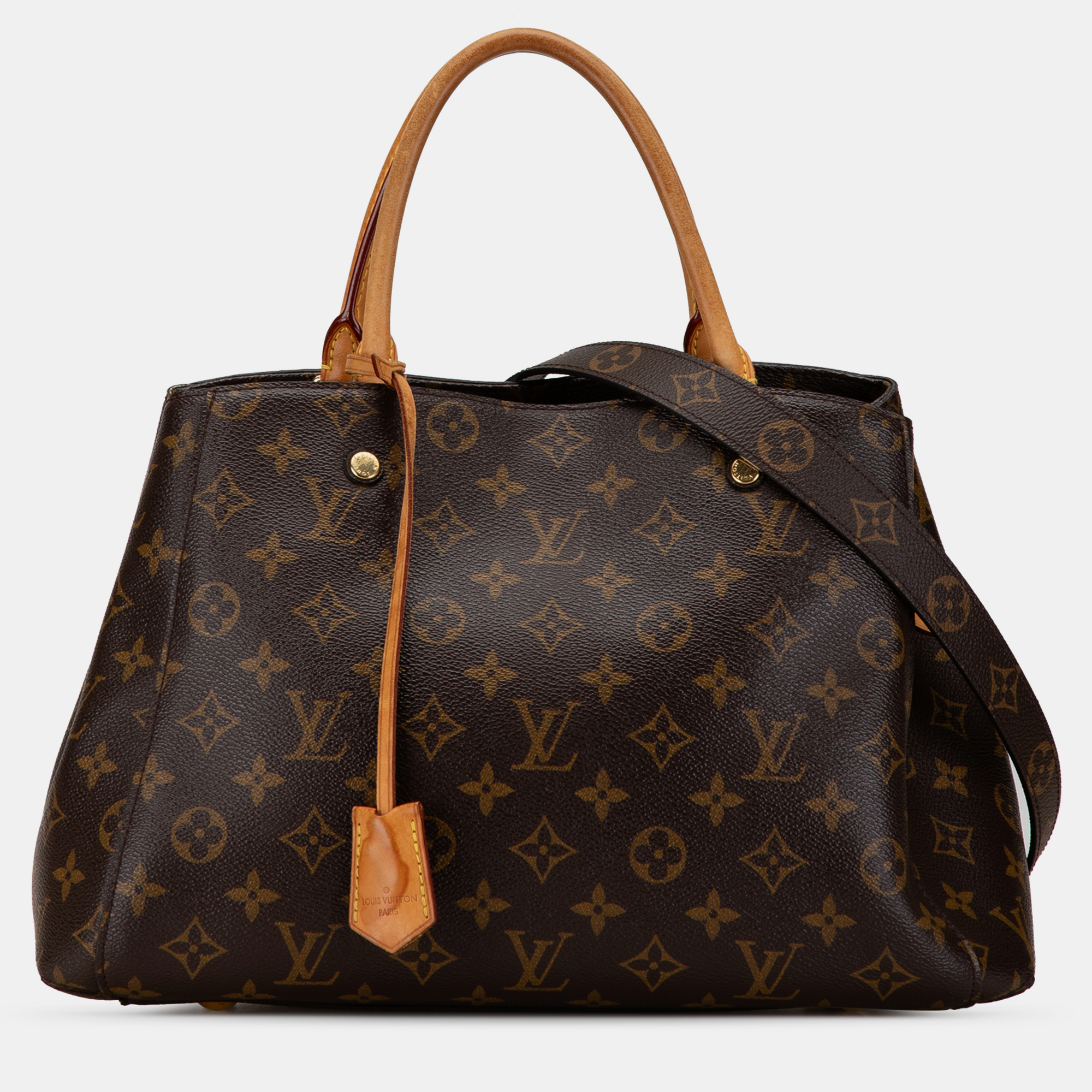 Pre-owned Louis Vuitton Monogram Montaigne Mm In Brown