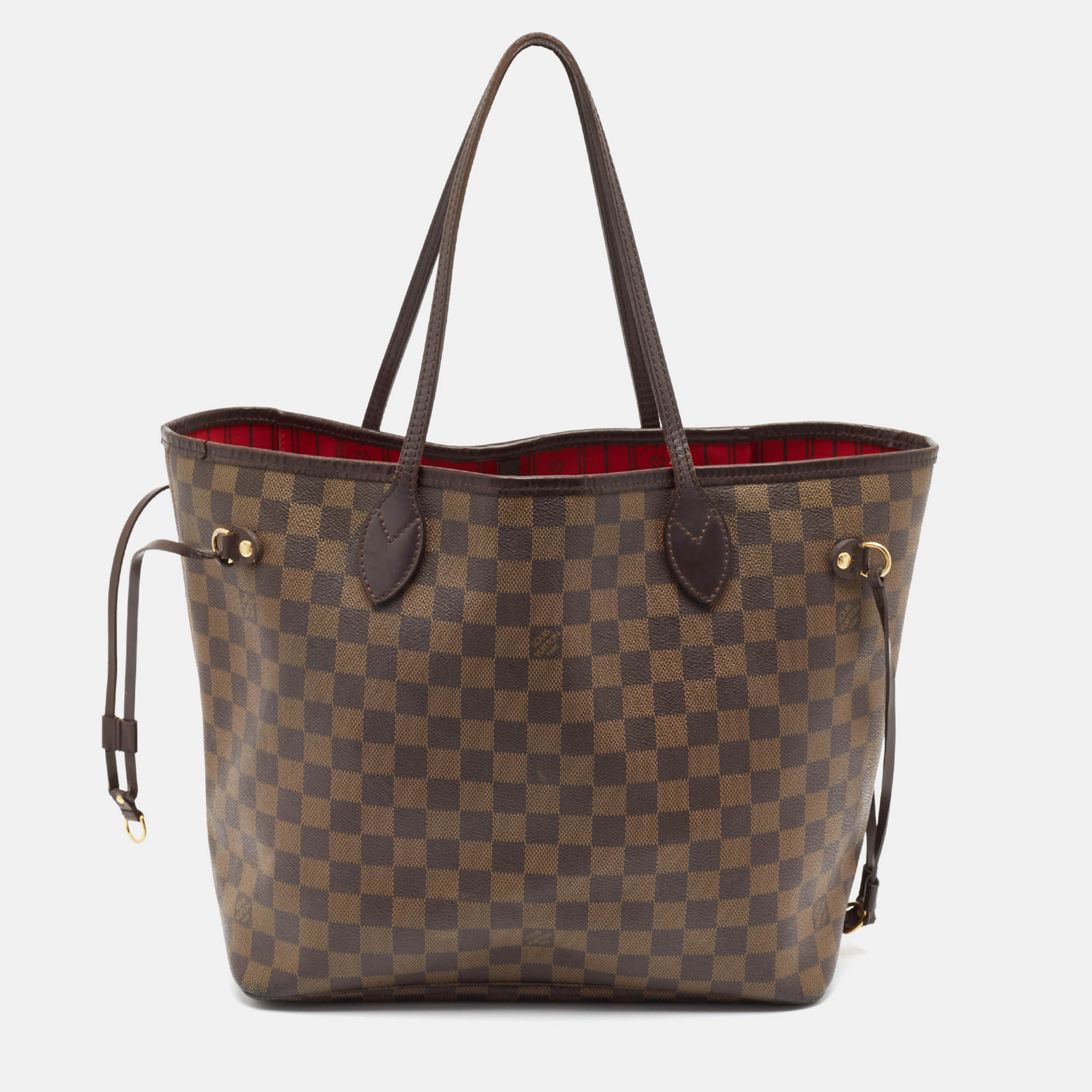 Pre-owned Louis Vuitton Damier Ebene Canvas Neverfull Mm Bag In Brown