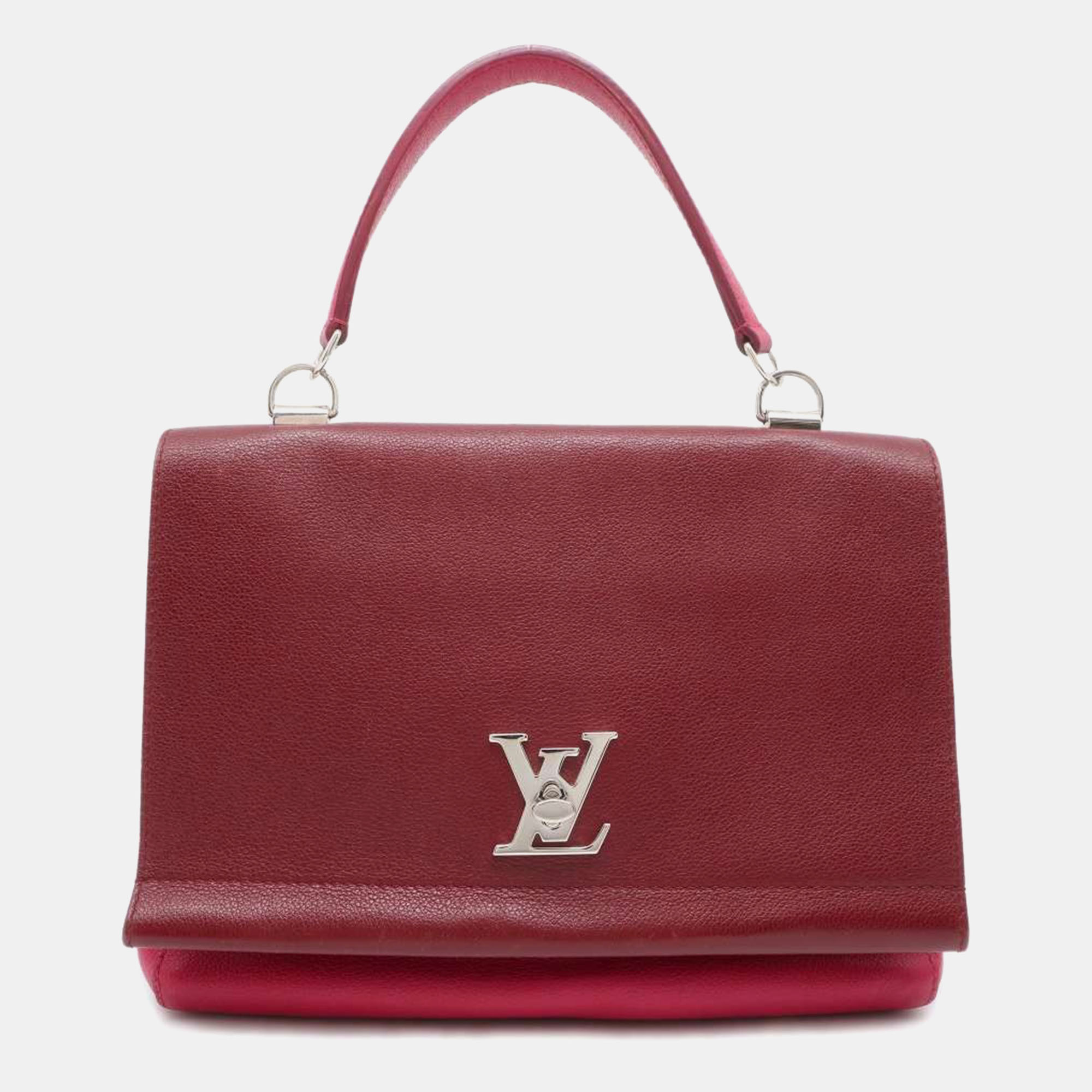 

Louis Vuitton Fuchsia/Flamme Leather Lockme II Top Handle Bag, Pink