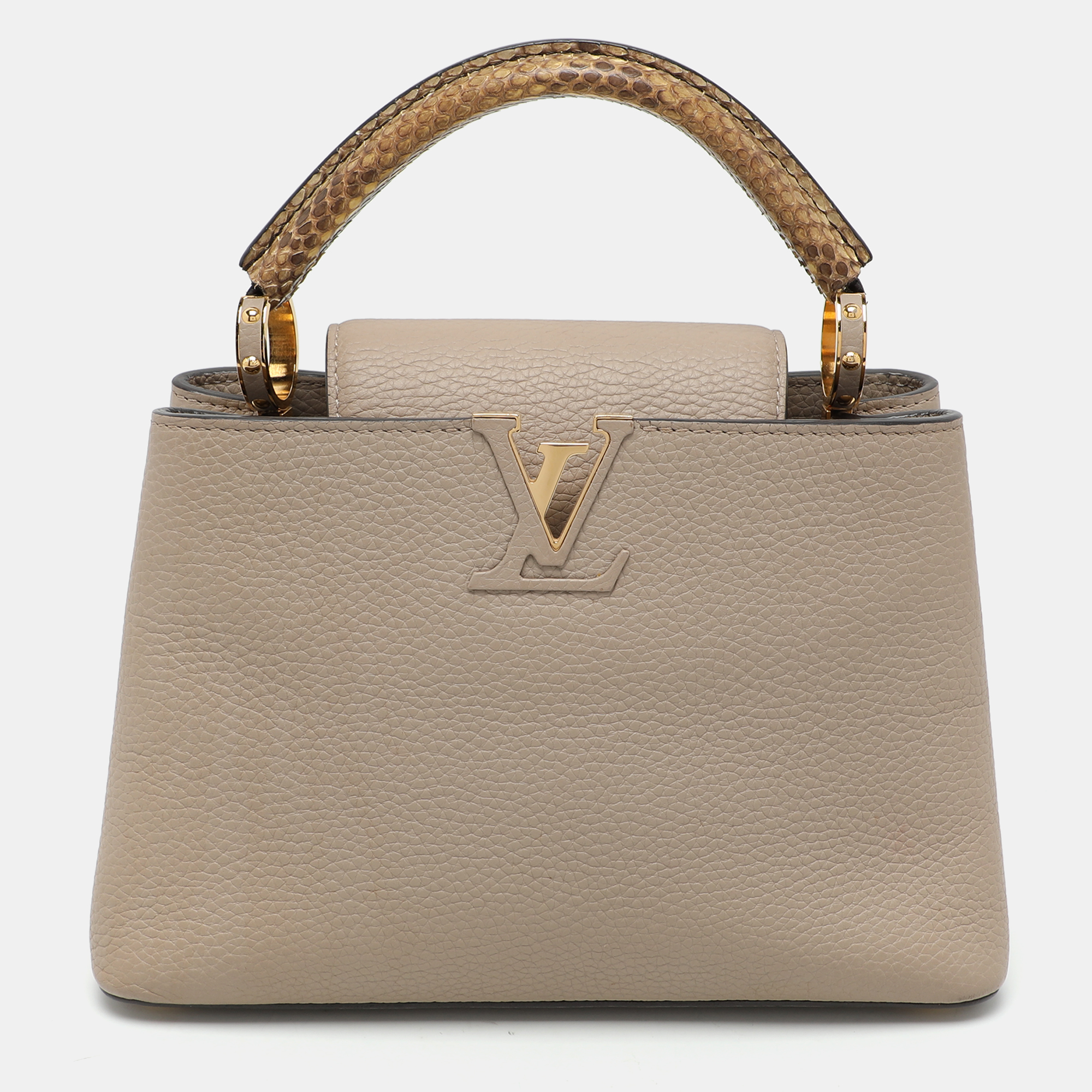 

Louis Vuitton Beige Leather and Python Capucines BB Bag