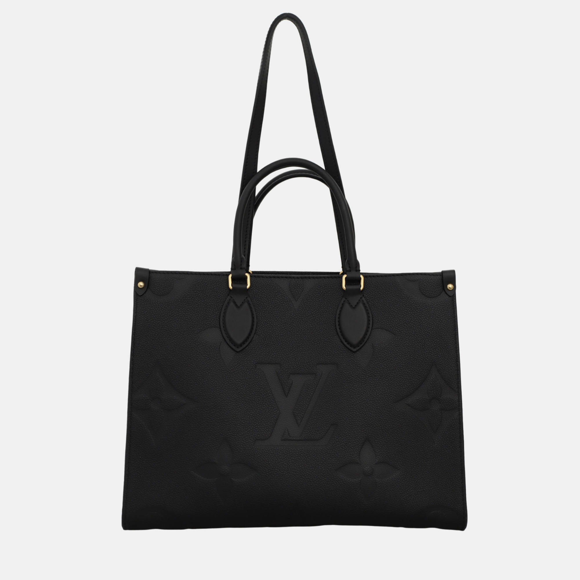 

Louis Vuitton Black Monogram Empreinte Leather OnTheGo MM Tote Bag