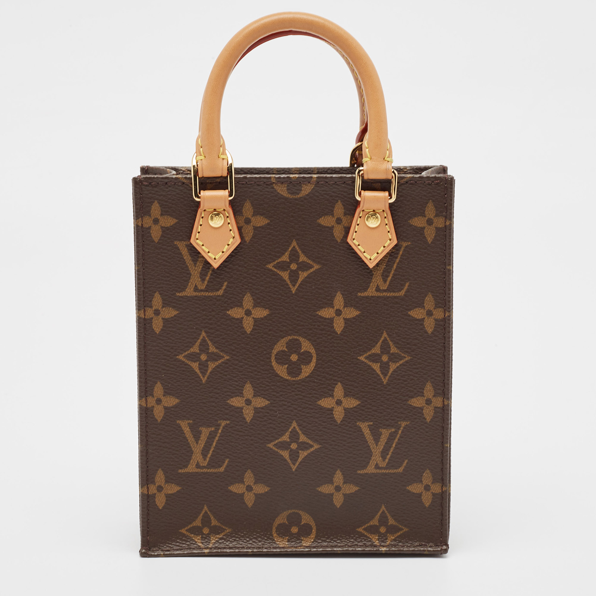 

Louis Vuitton Monogram Canvas Petit Sac Plat Bag, Brown