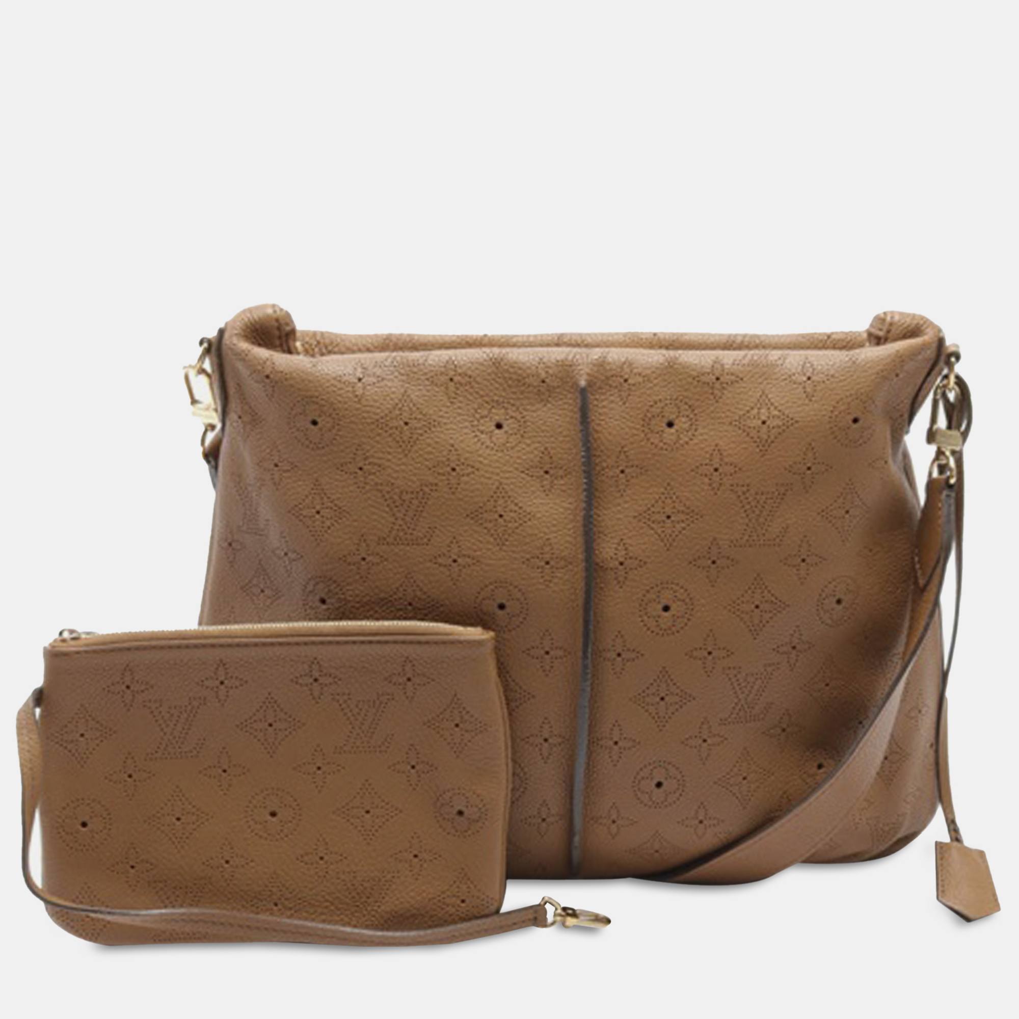 Pre-owned Louis Vuitton Monogram Mahina Selene Pm In Brown