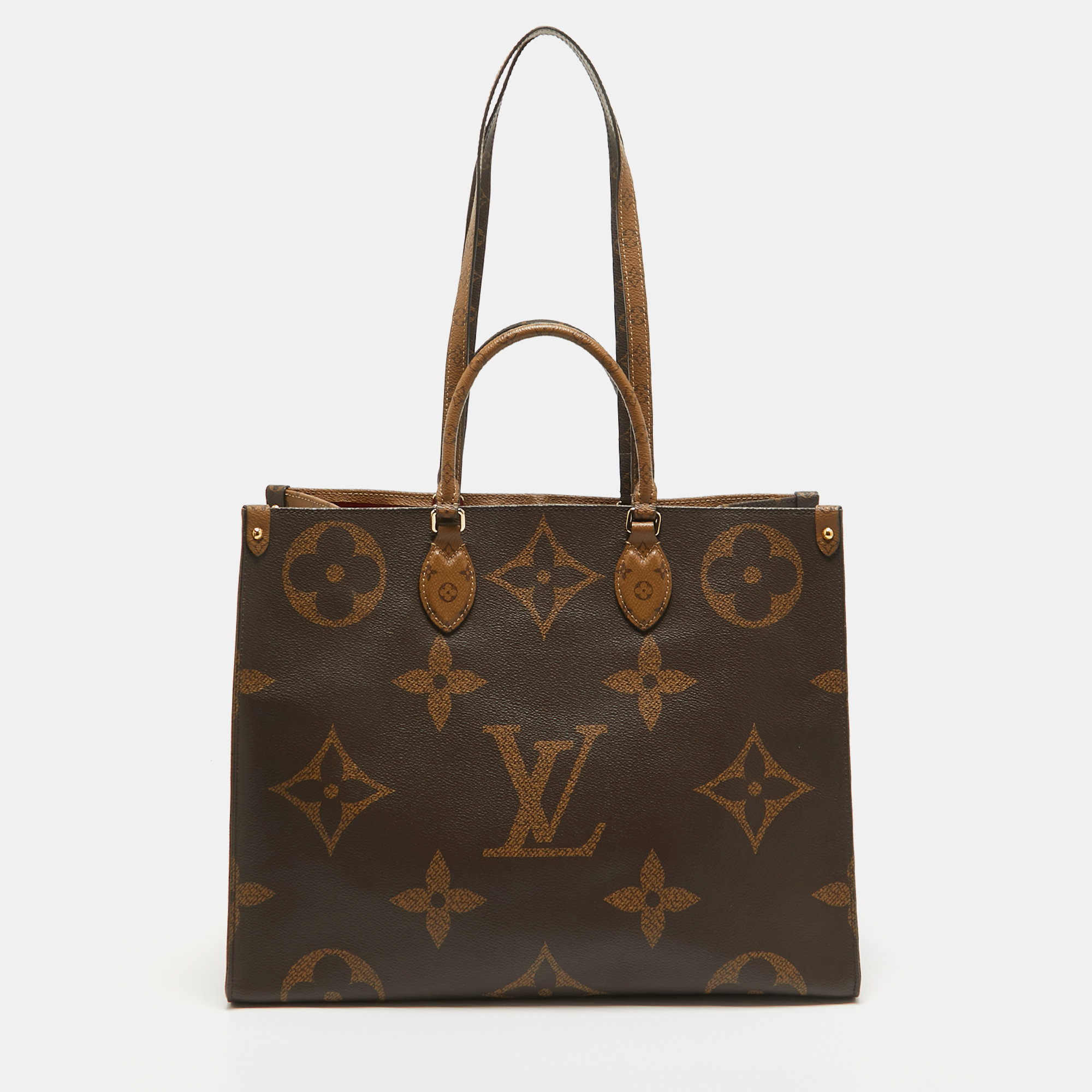 

Louis Vuitton Reverse Monogram Giant Canvas Onthego GM Bag, Brown