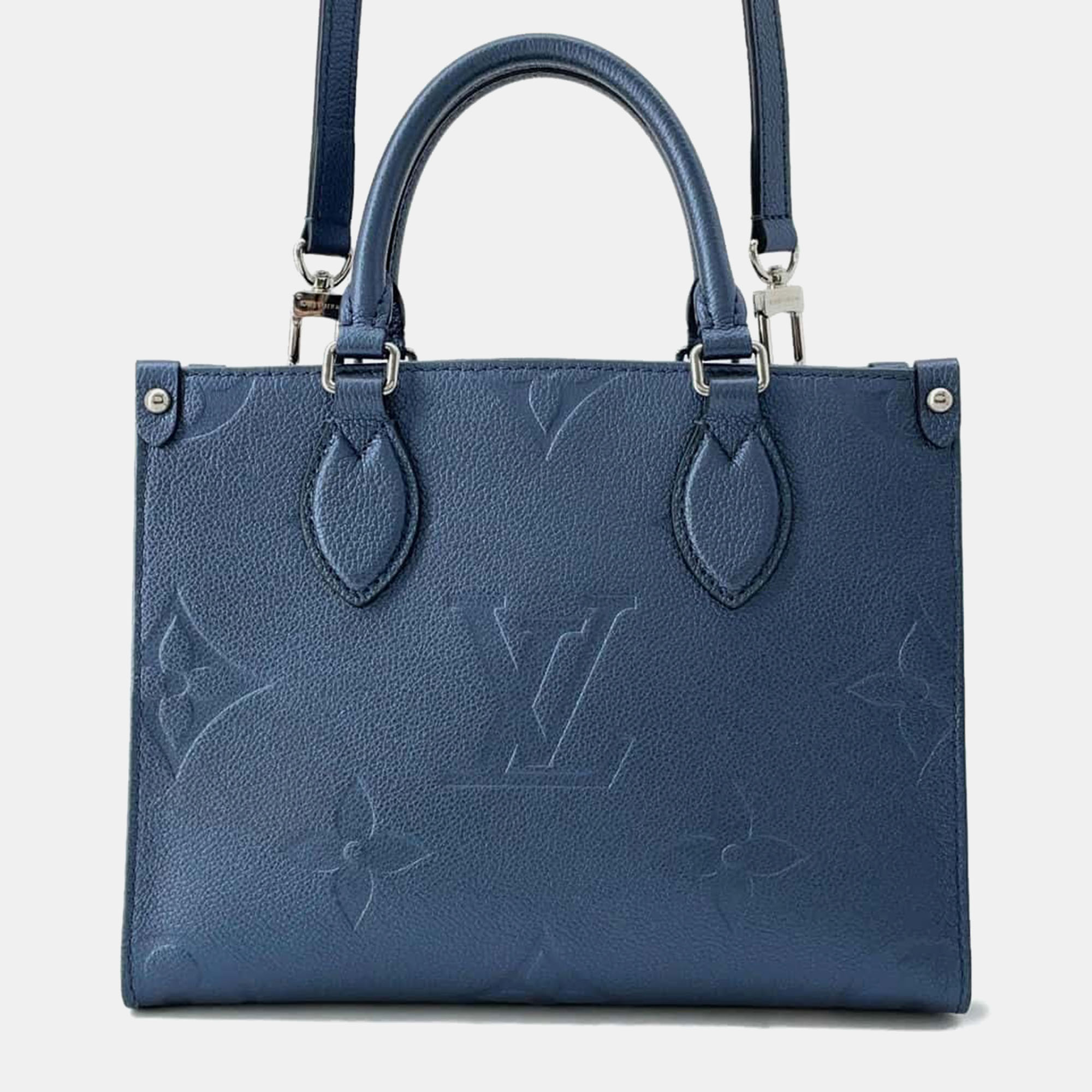 

Louis Vuitton Navy Blue Monogram Empreinte Leather Grain Leather Onthego PM Bag