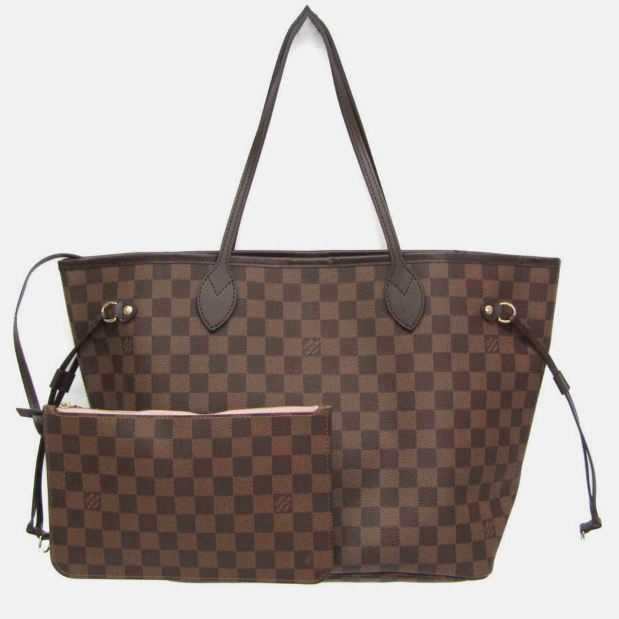 

Louis Vuitton Rose Ballerin Damier Neverfull MM N41603 Tote Bag, Brown