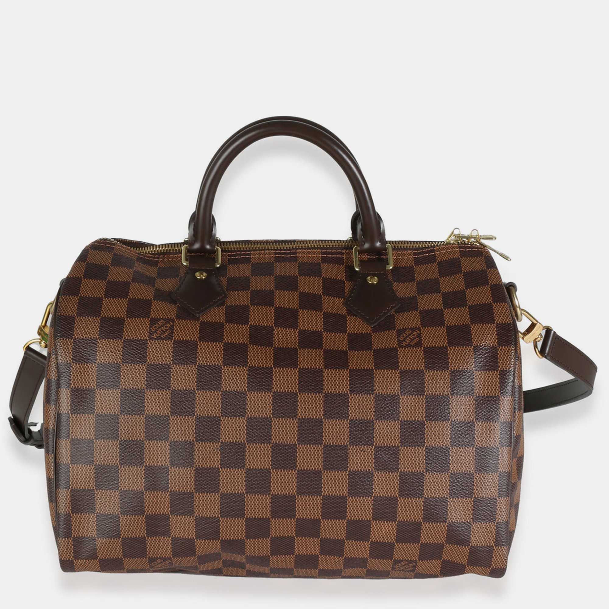 

Louis Vuitton Damier Ebene Canvas Speedy Bandouliere 30 Bag, Brown