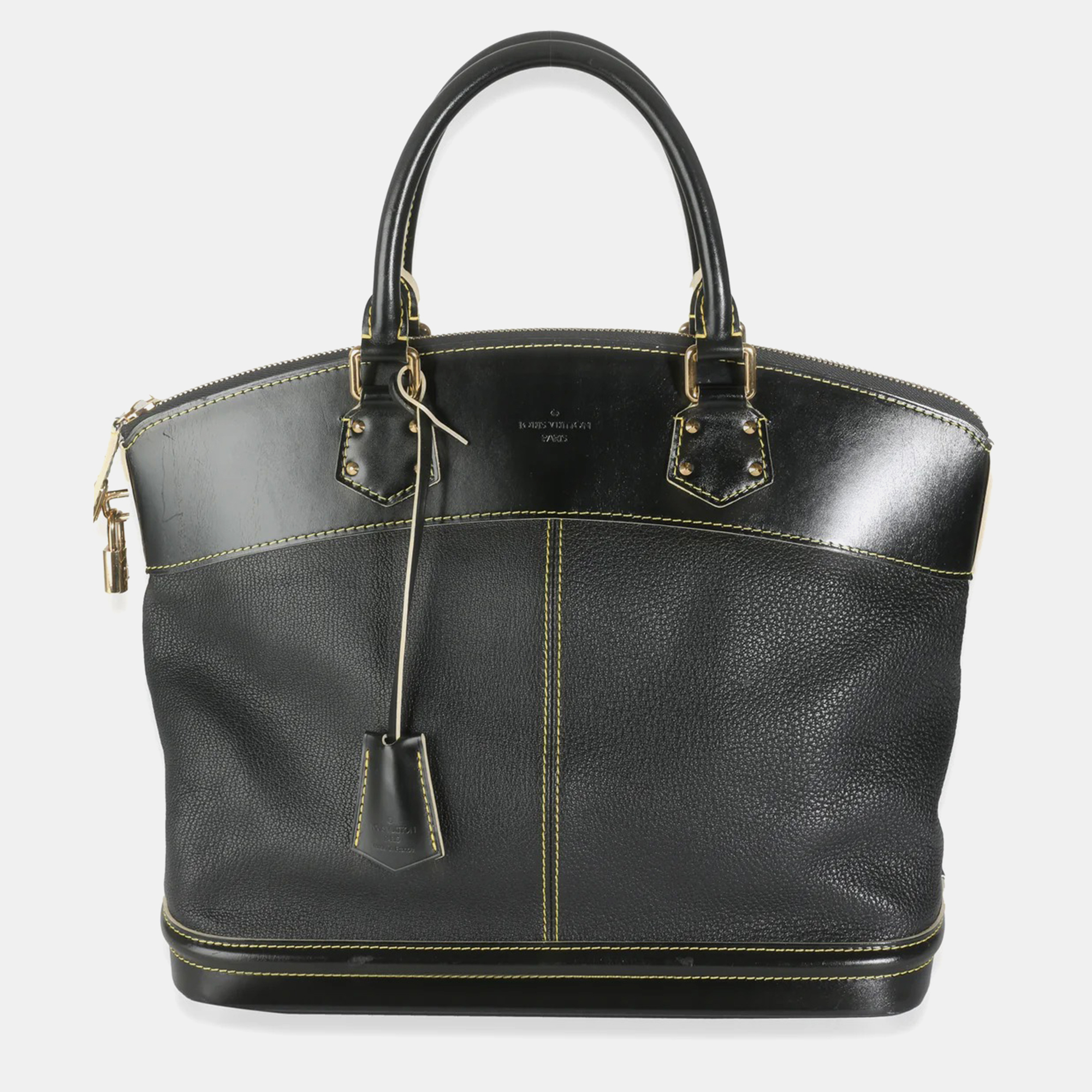 

Louis Vuitton Black Leather Suhali Lockit MM Bag