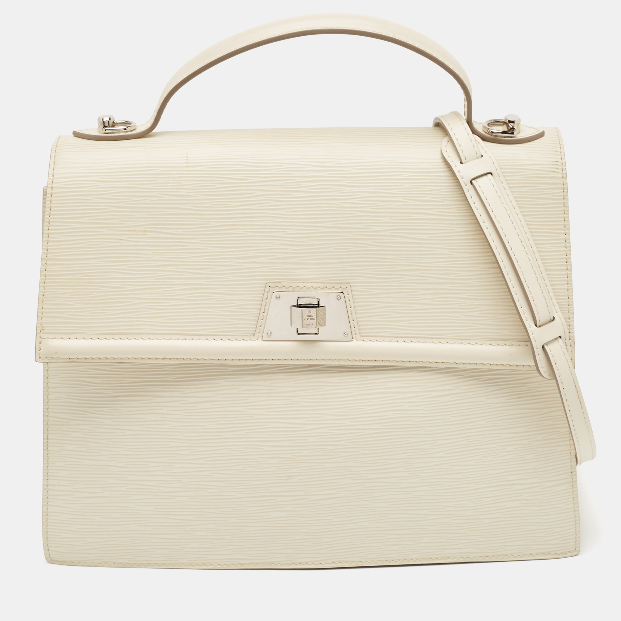 

Louis Vuitton Ivory Epi Leather Sevigne GM Bag, White