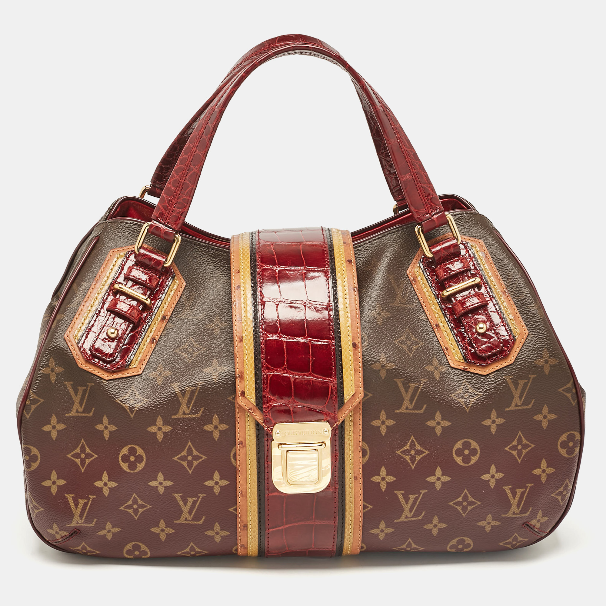 

Louis Vuitton Bordeaux Monogram Canvas Limited Edition Mirage Griet Exotic Bag, Red