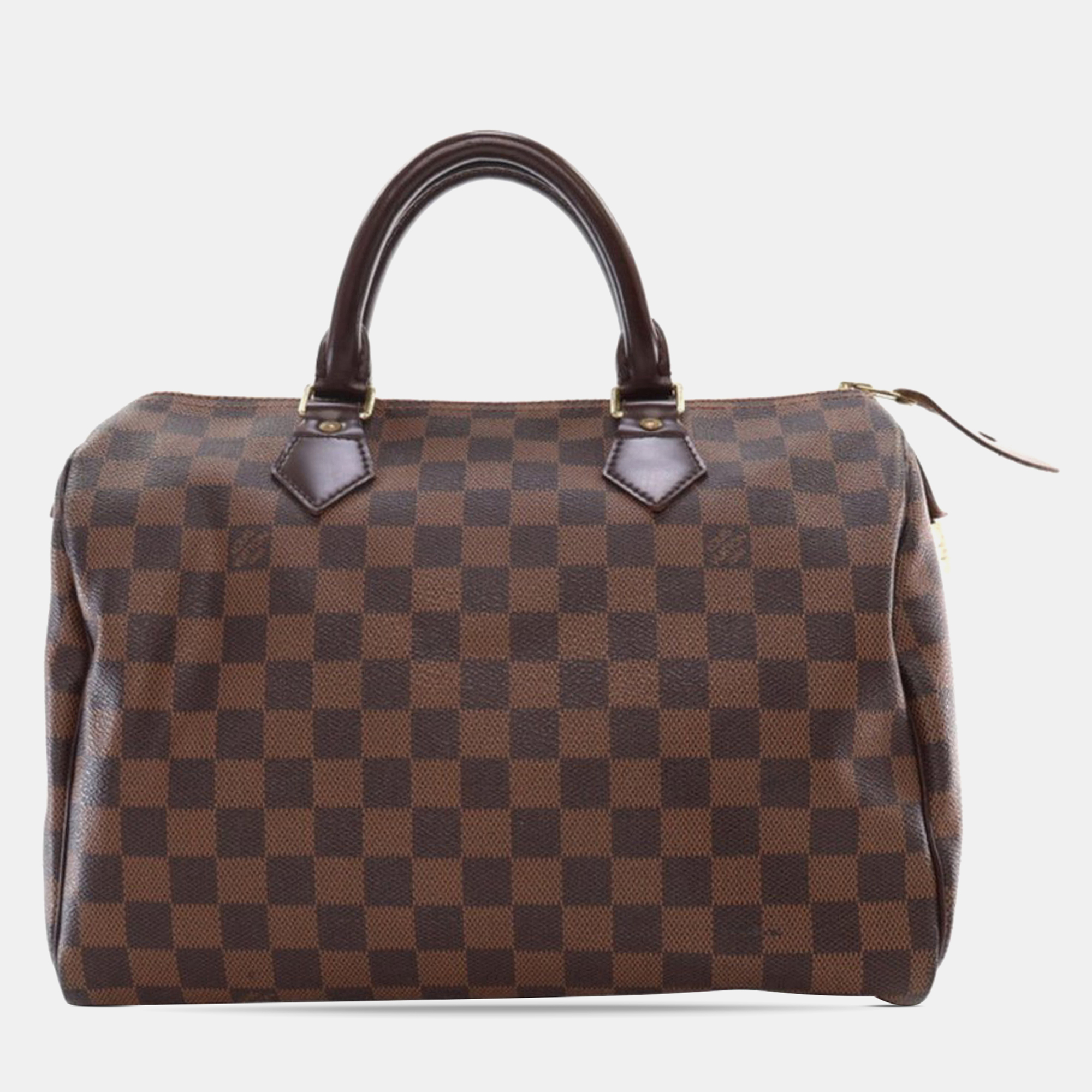 Pre-owned Louis Vuitton Damier Ebene Speedy 30 Bag In Brown