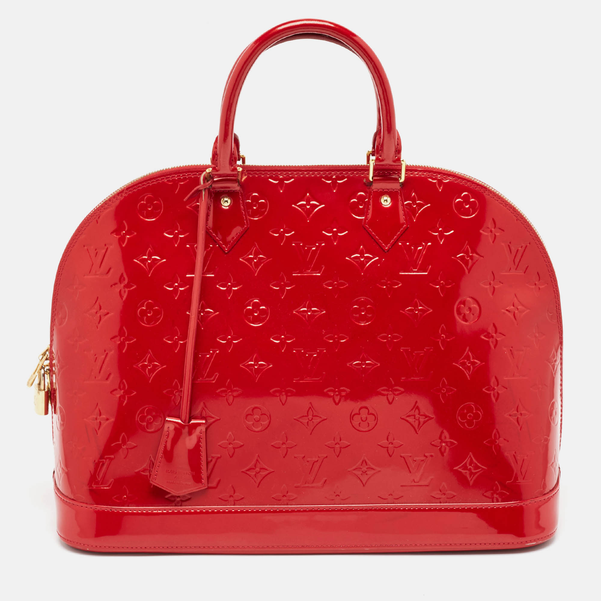 

Louis Vuitton Pomme D’amour Monogram Vernis Alma GM Bag, Red