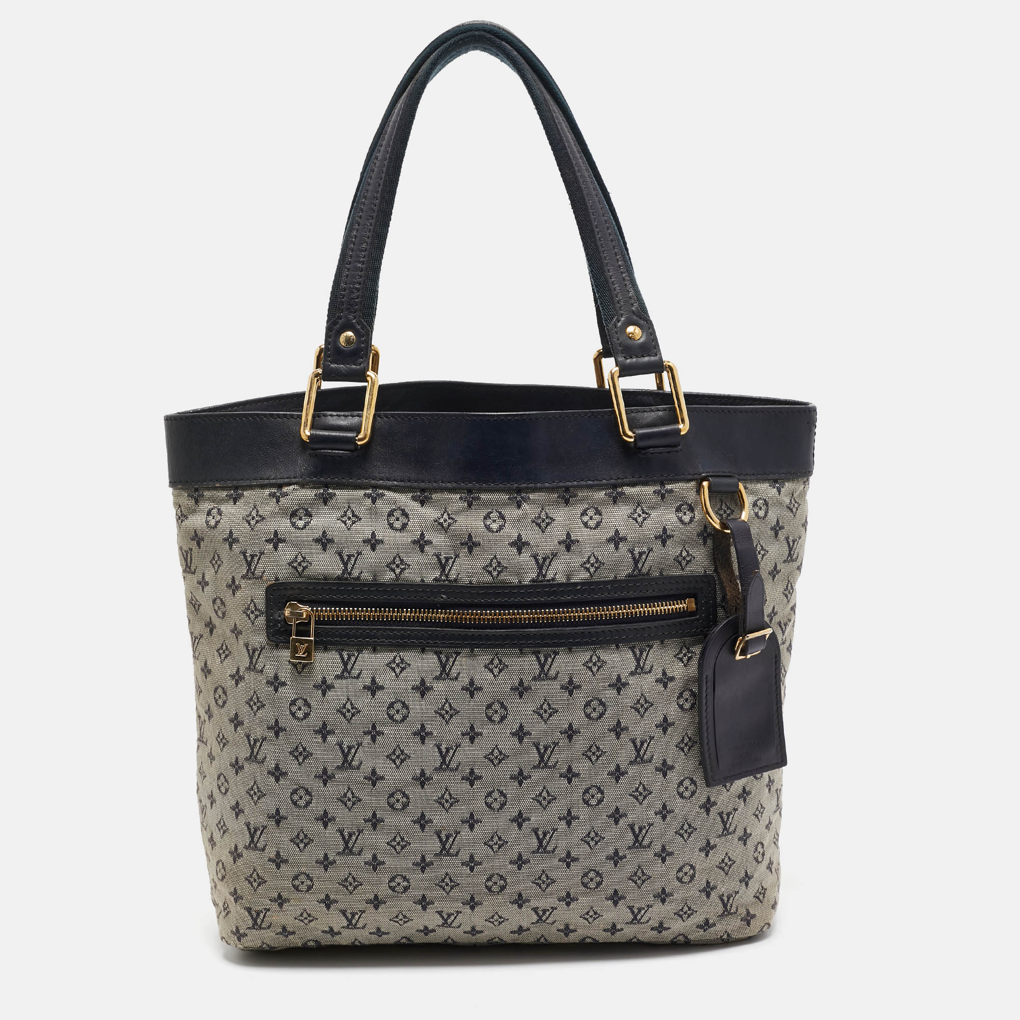 

Louis Vuitton Navy Blue Monogram Mini Lin Canvas Lucille GM Bag