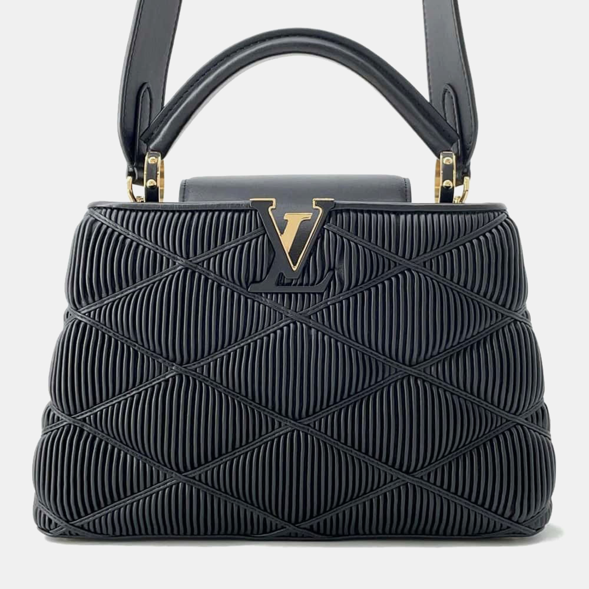 

Louis Vuitton Black Quilted Leather Capucines BB Bag