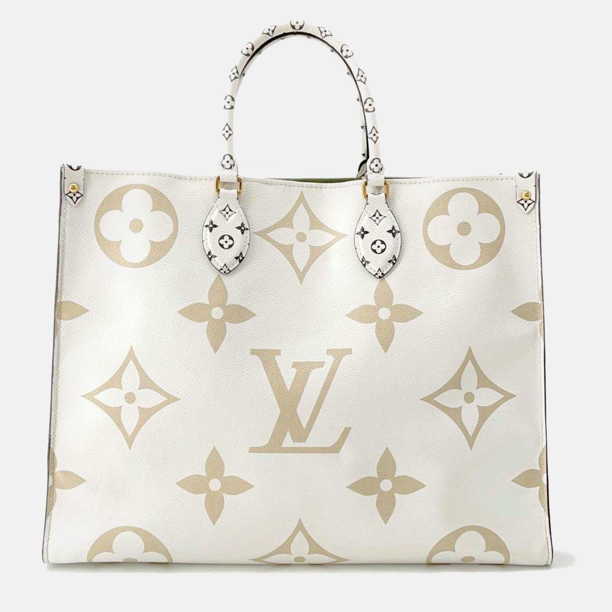 

Louis Vuitton Creme/Khaki/Beige Monogram Onthego Bag Size GM, Multicolor