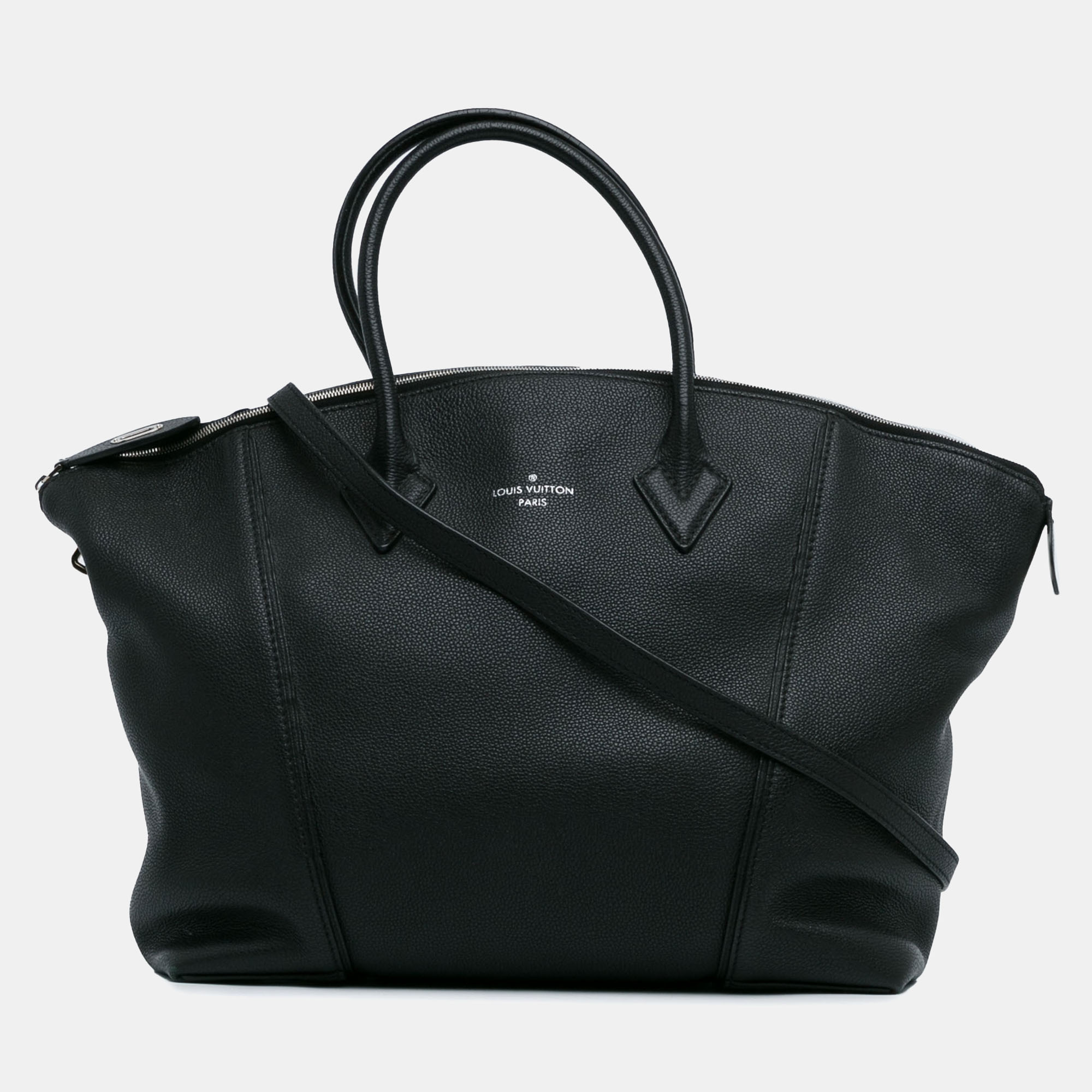 

Louis Vuitton Taurillon Soft Lockit MM Bag, Black