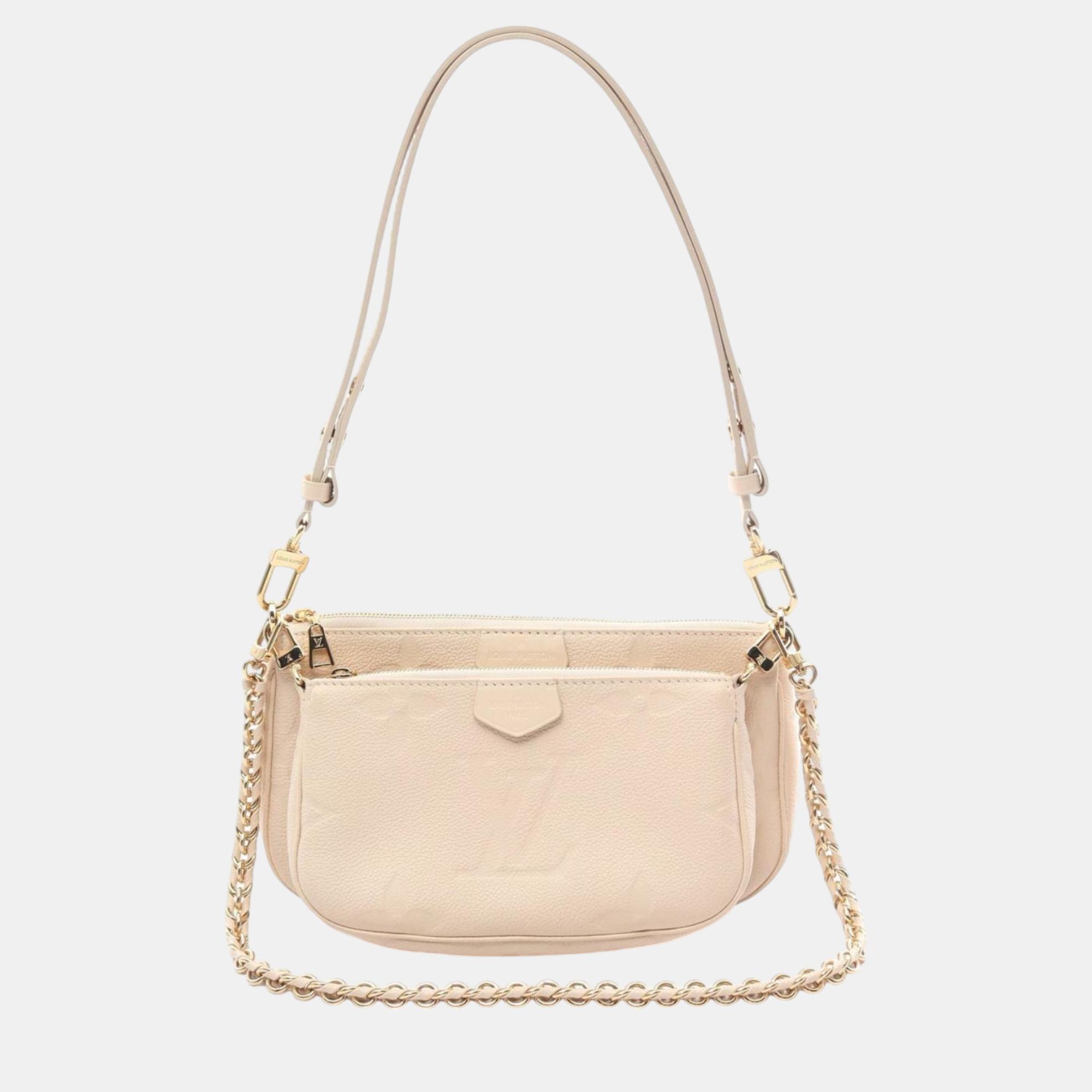 

Louis Vuitton Ivory Leather Multi Pochette Monogram Empreinte Creme Bag, Cream