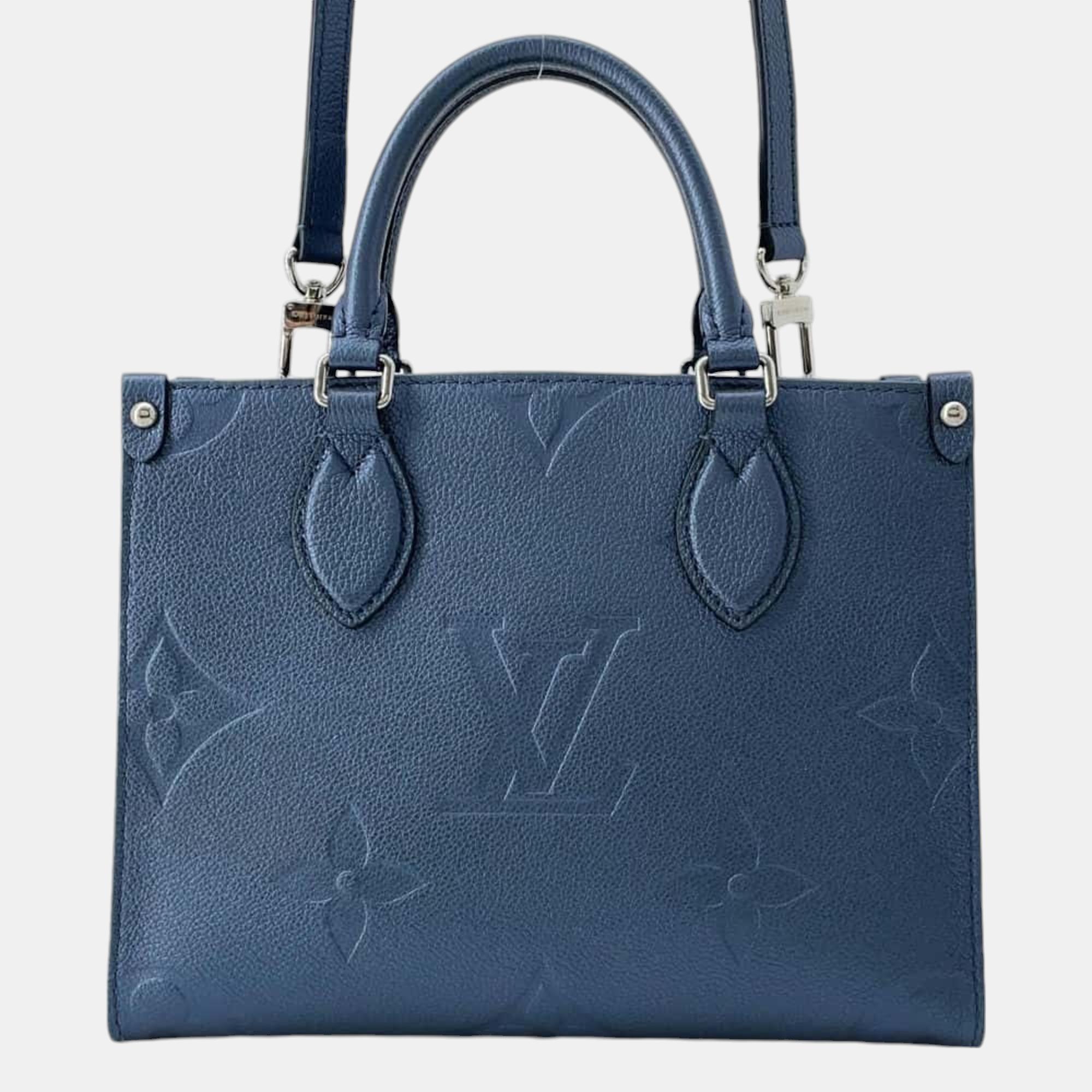 

Louis Vuitton Monogram Giant Empreinte On the Go PM Bag, Navy blue