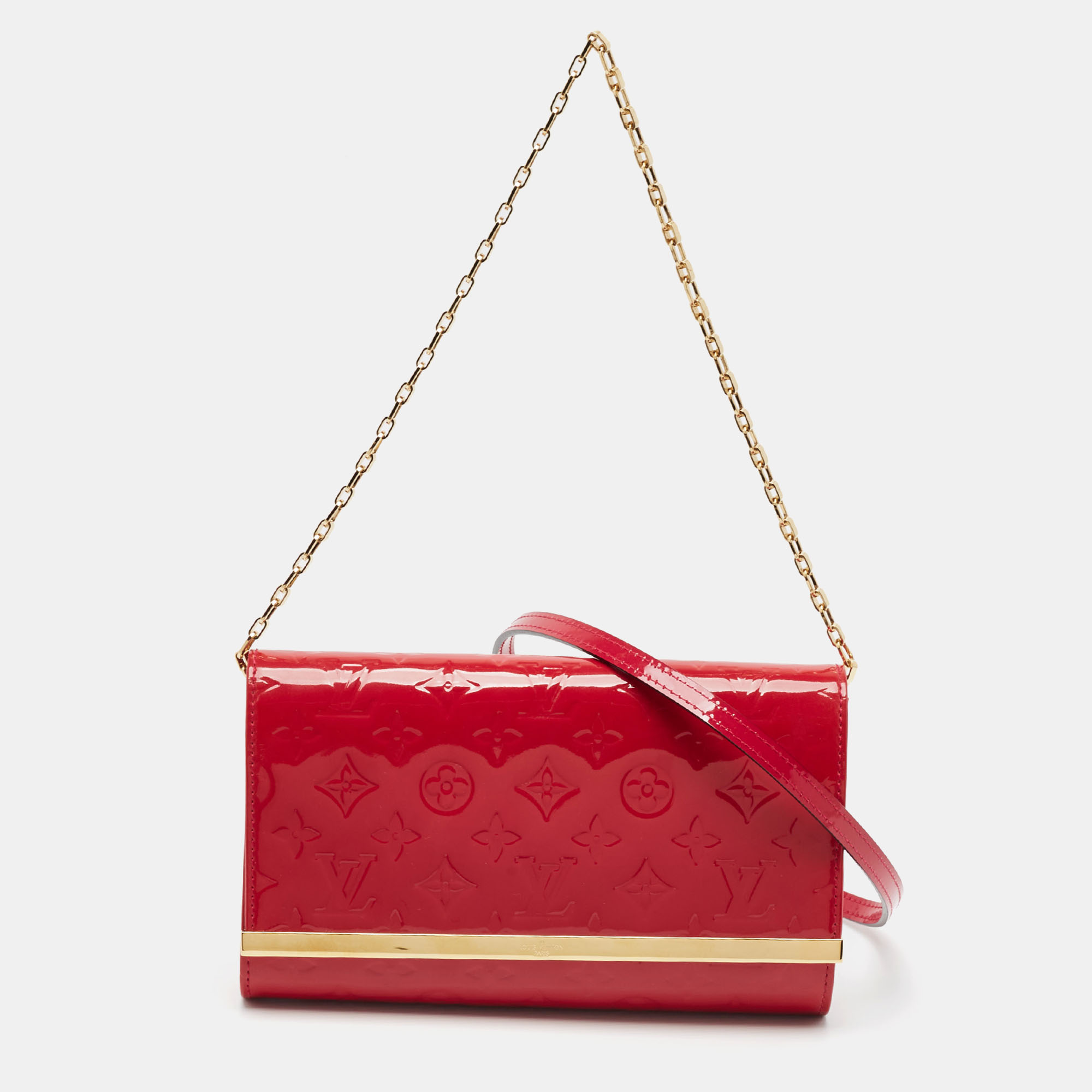 

Louis Vuitton Indian Rose Monogram Vernis Ana Clutch Bag, Red