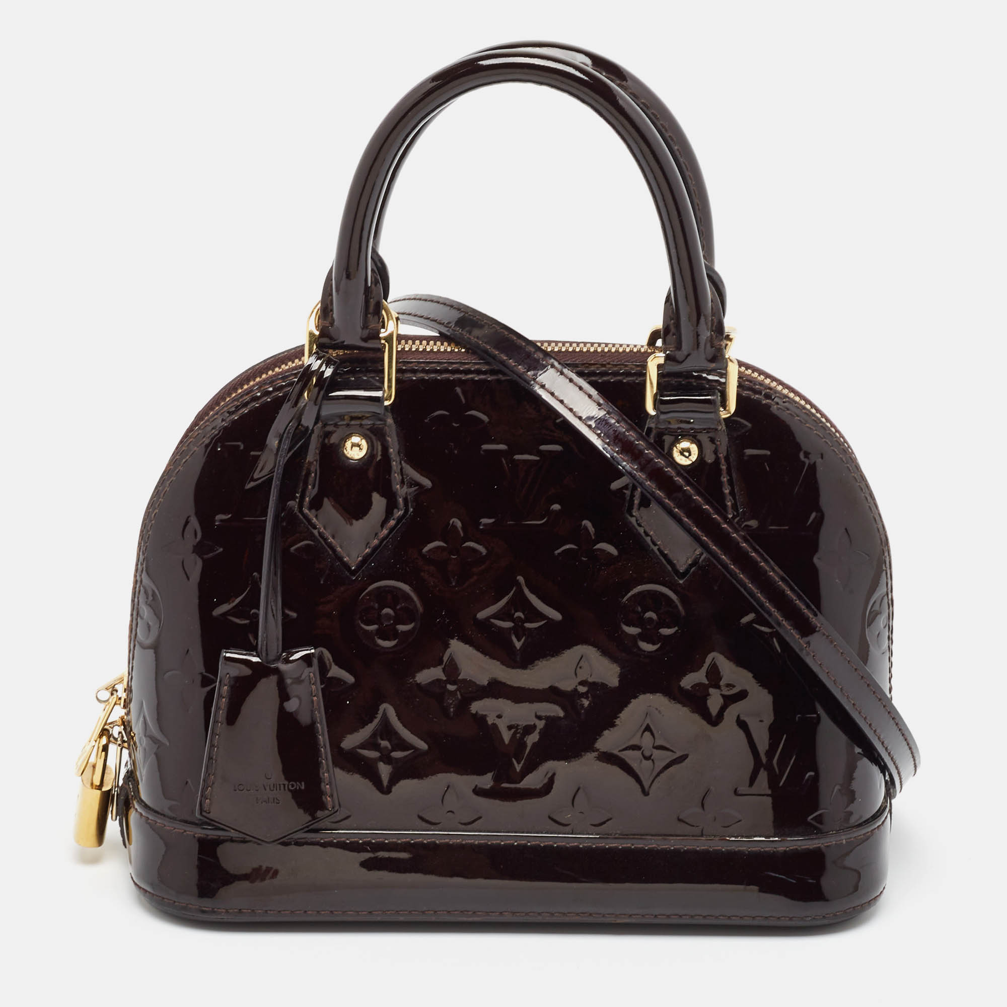 

Louis Vuitton Amarante Monogram Vernis Alma BB Bag, Burgundy