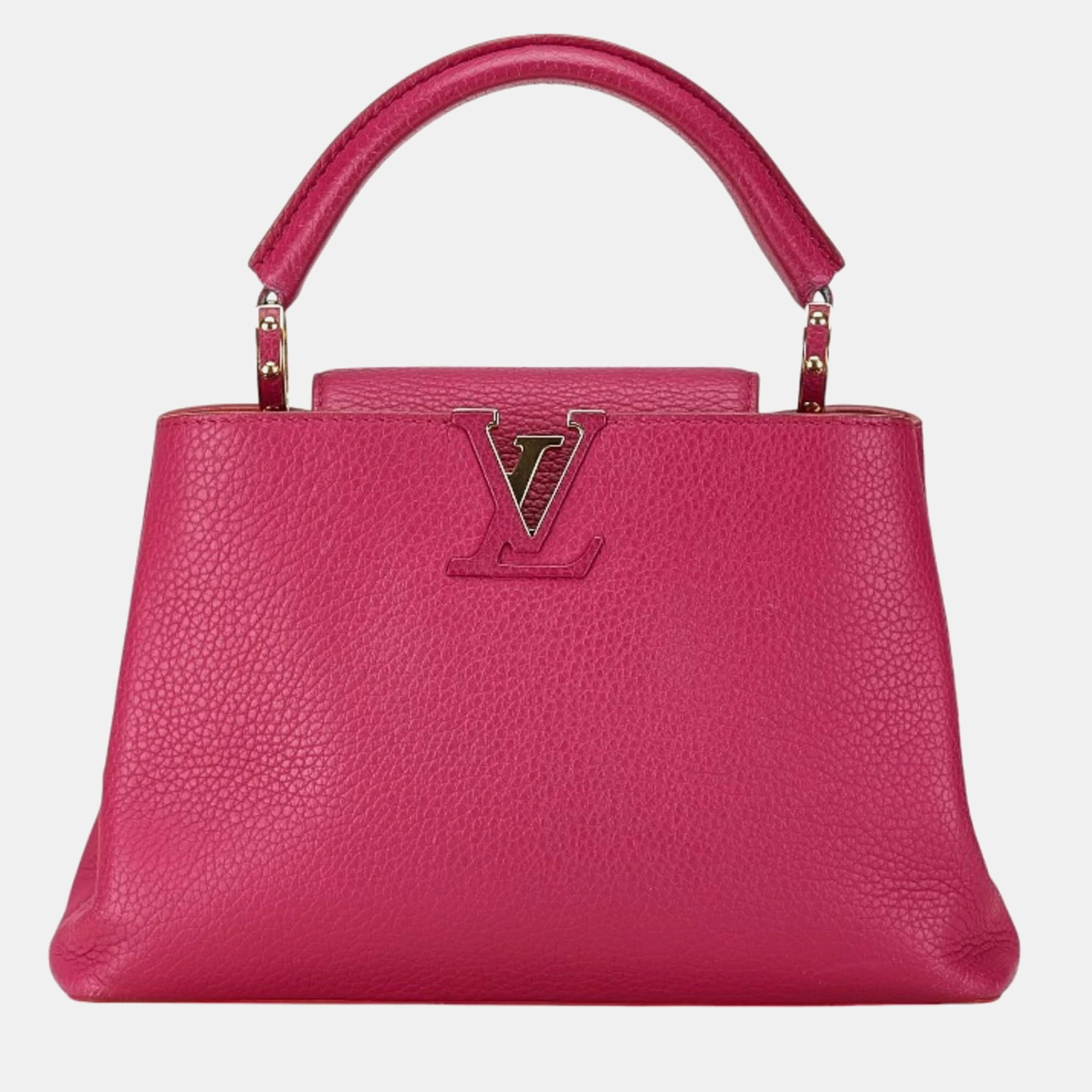 

Louis Vuitton Pink Taurillion Leather BB Capucines Top Handle Bag