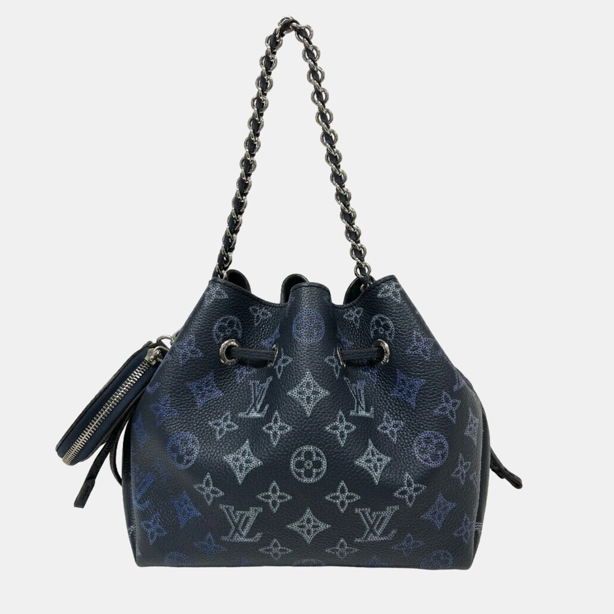 

Louis Vuitton Blue Mahina Leather Flight Mode Bella Bucket Bag