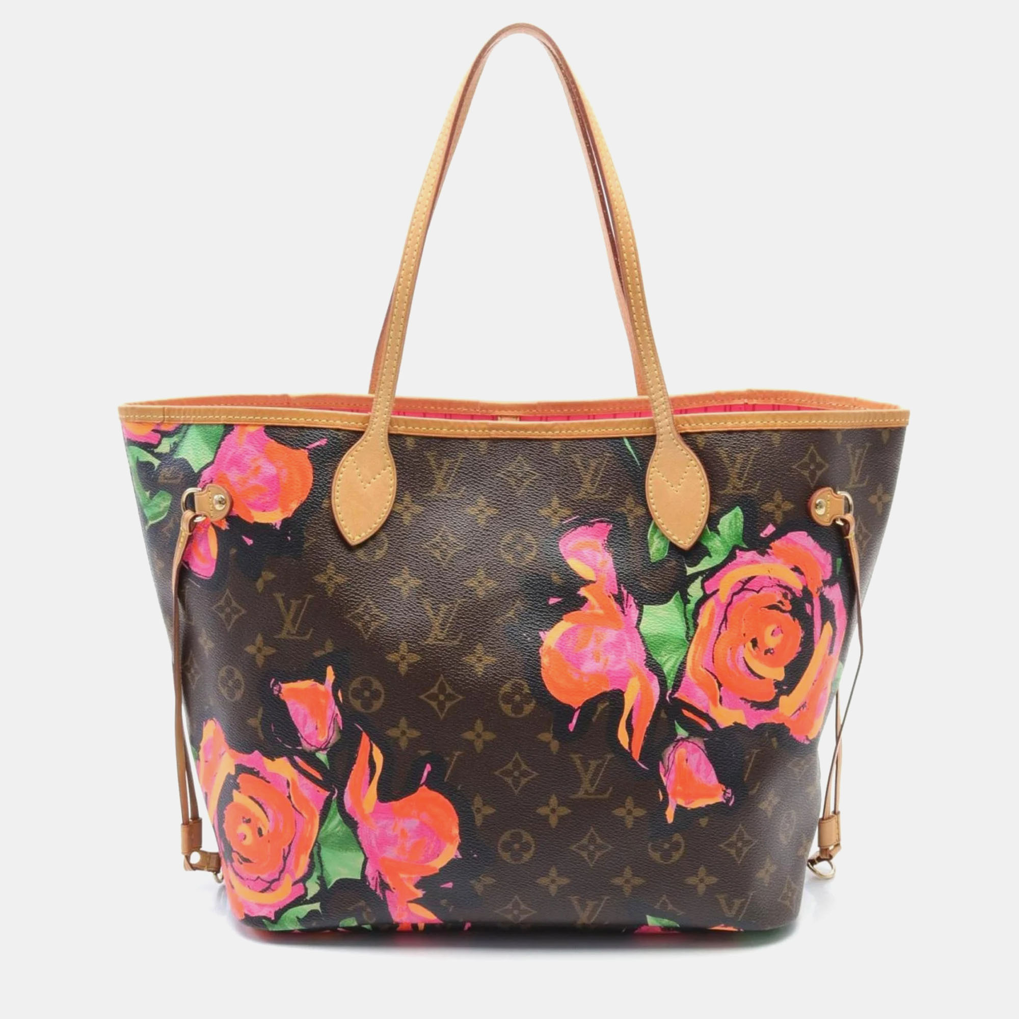 

Louis Vuitton x Stephen Sprouse Brown Coated Canvas Monogram Roses Neverfull MM Tote Bag