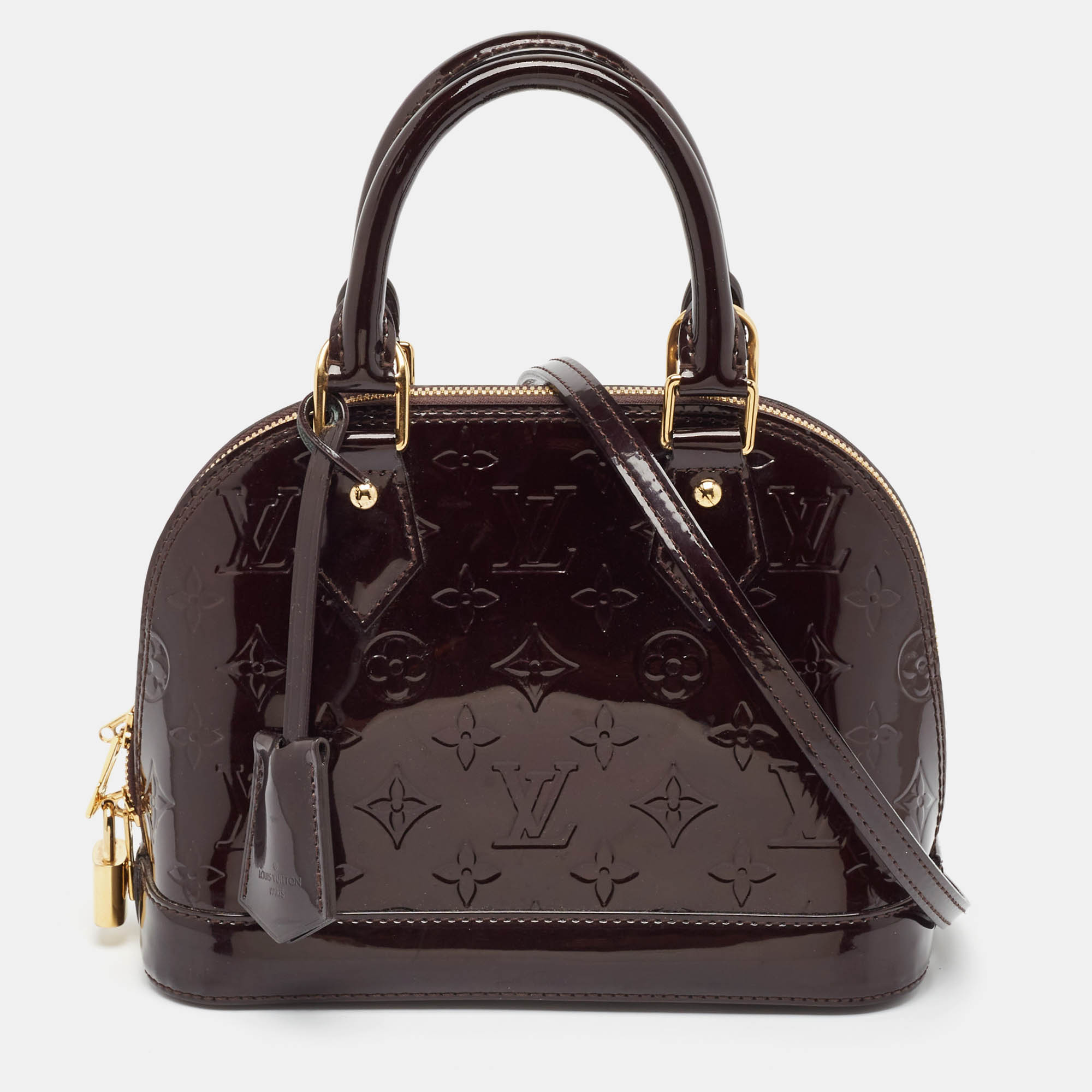 

Louis Vuitton Amarante Monogram Vernis Alma BB Bag, Burgundy