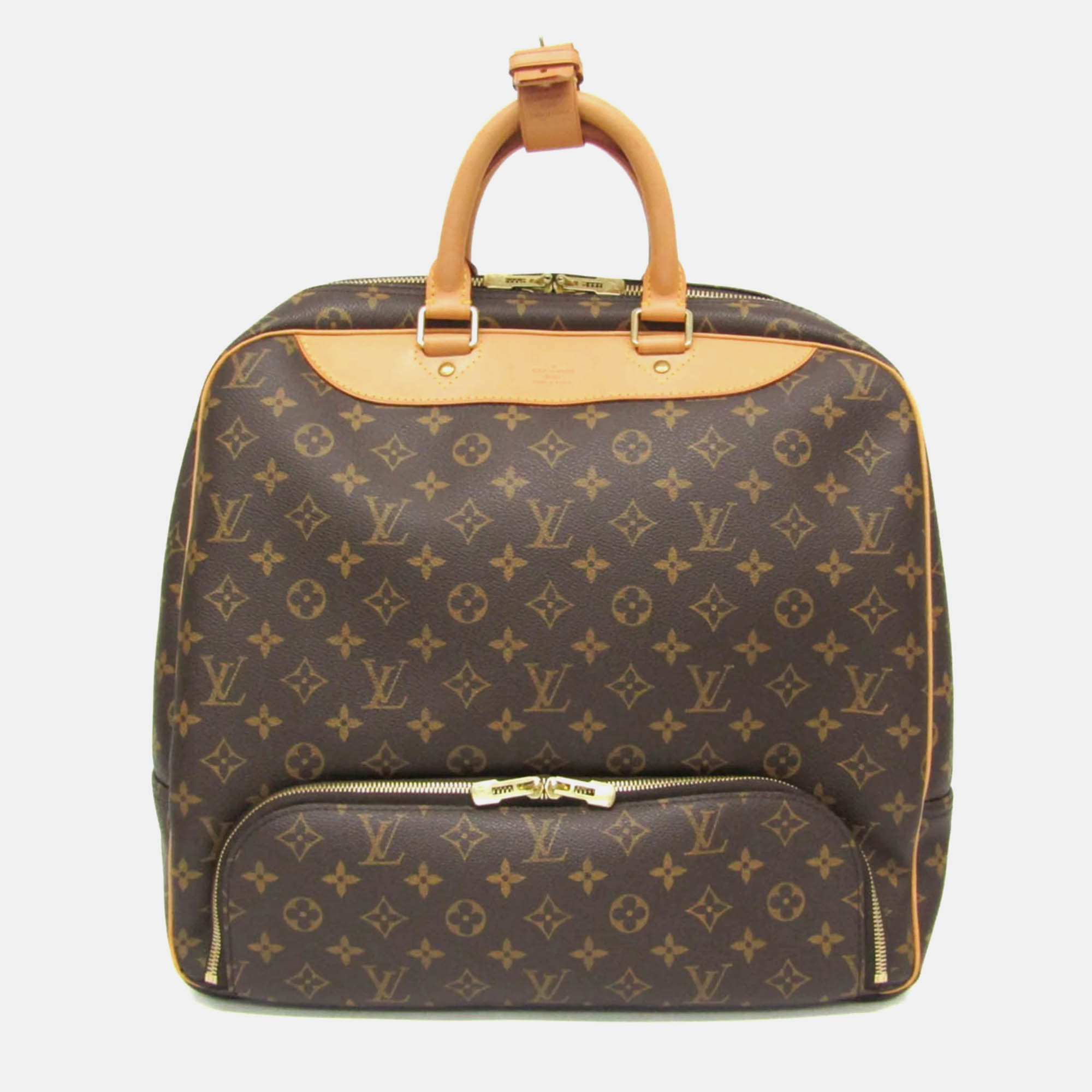 Pre-owned Louis Vuitton Monogram Canvas Evasion Top Handle Bag In Brown