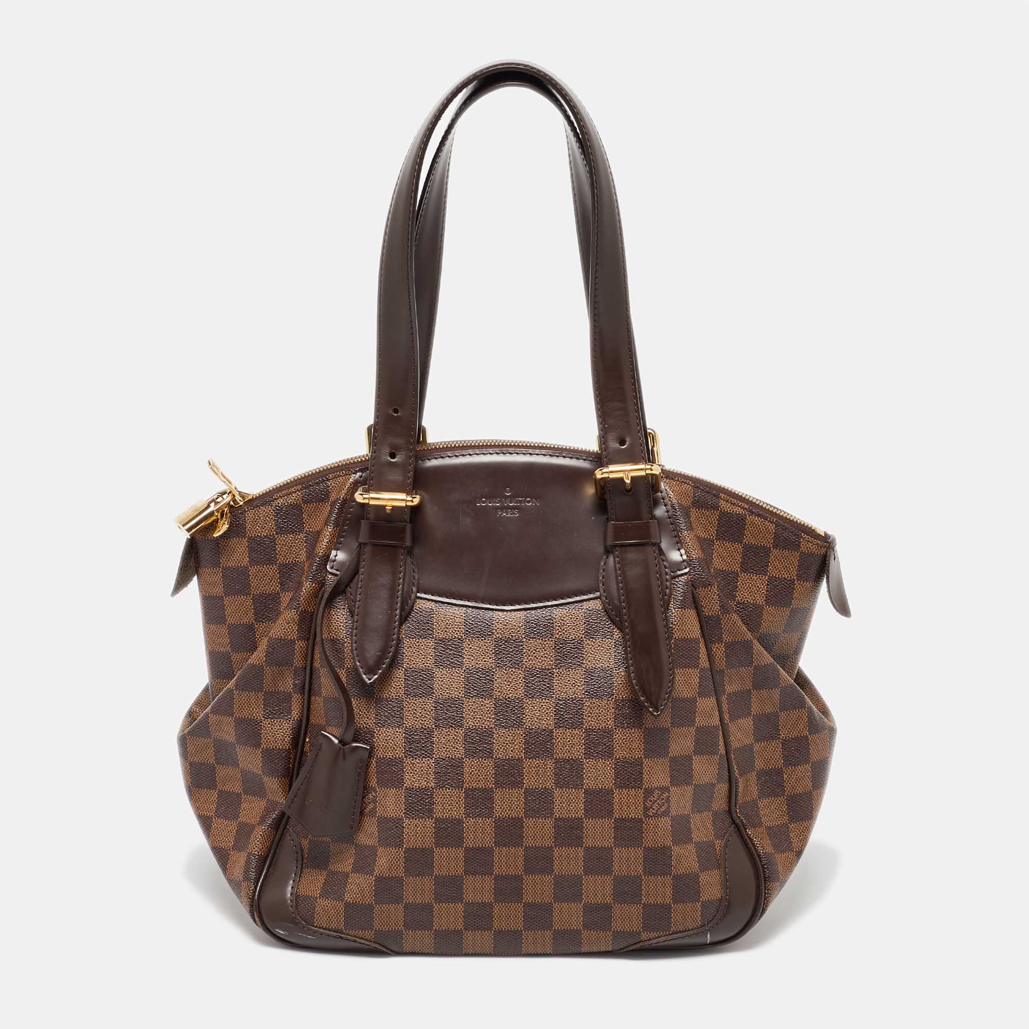 Pre-owned Louis Vuitton Damier Ebene Canvas Verona Mm Bag In Brown