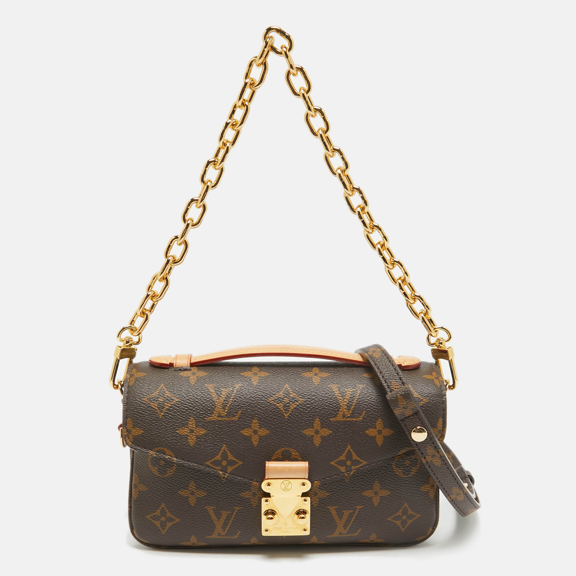 

Louis Vuitton Monogram Canvas Pochette Metis East West Bag, Brown