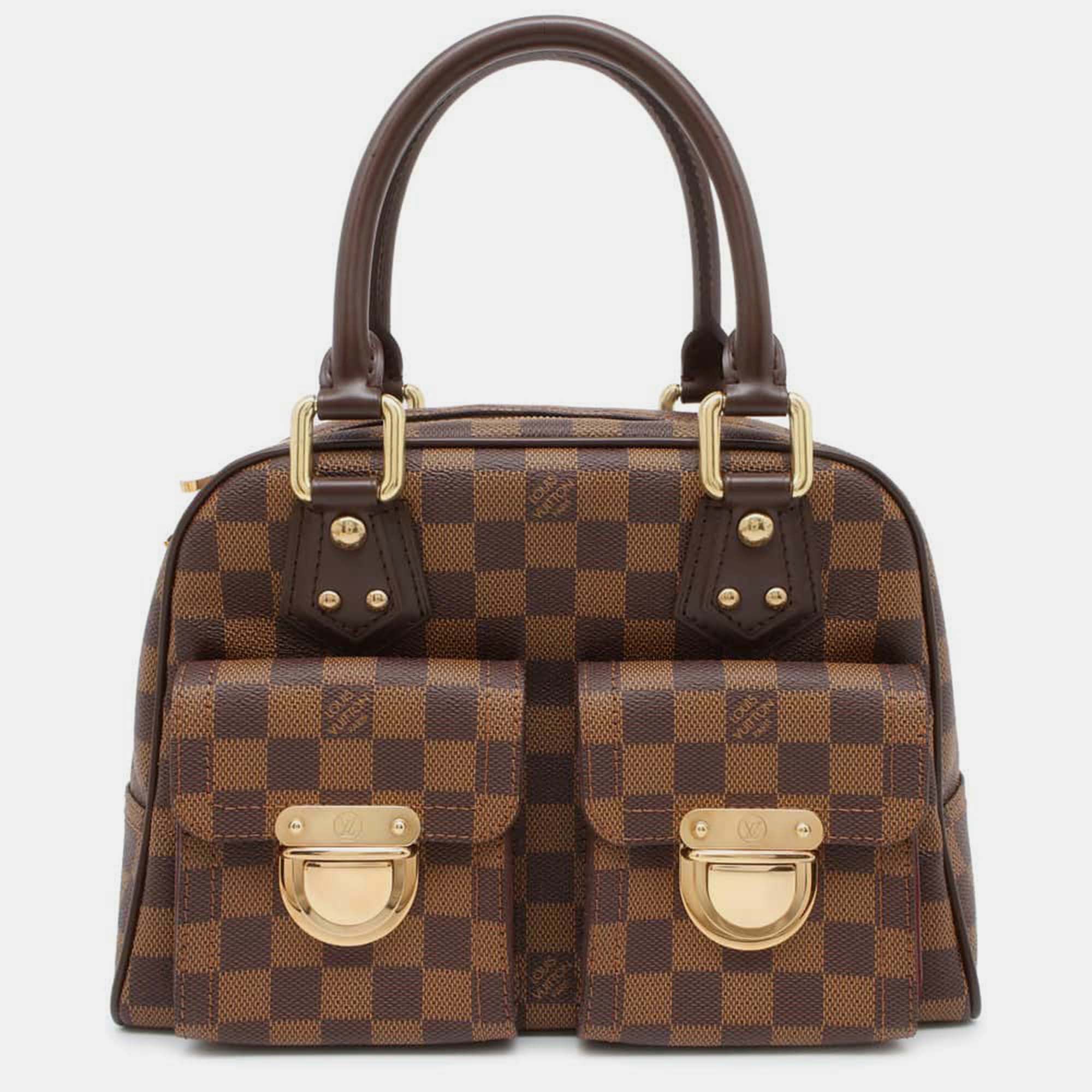 

Louis Vuitton Red Damier Ebene Canvas Manhattan Bag PM, Brown