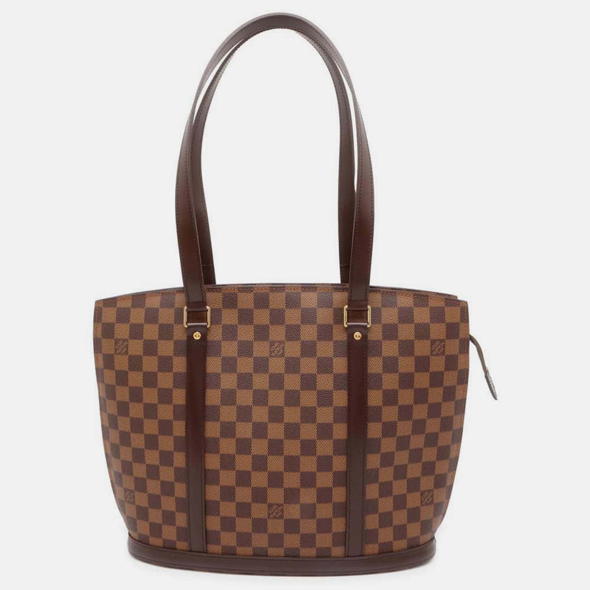 

Louis Vuitton Red Damier Ebene Canvas Babylone Bag, Brown