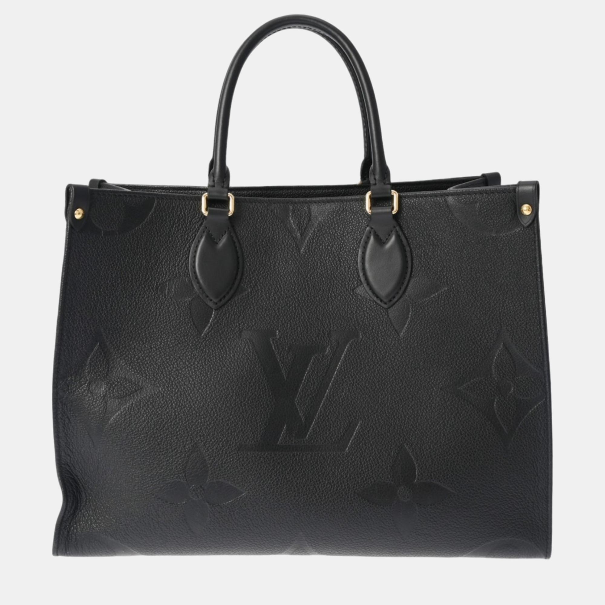 

Louis Vuitton Noir Giant Monogram Empreinte Leather Onthego MM Tote Bag, Black