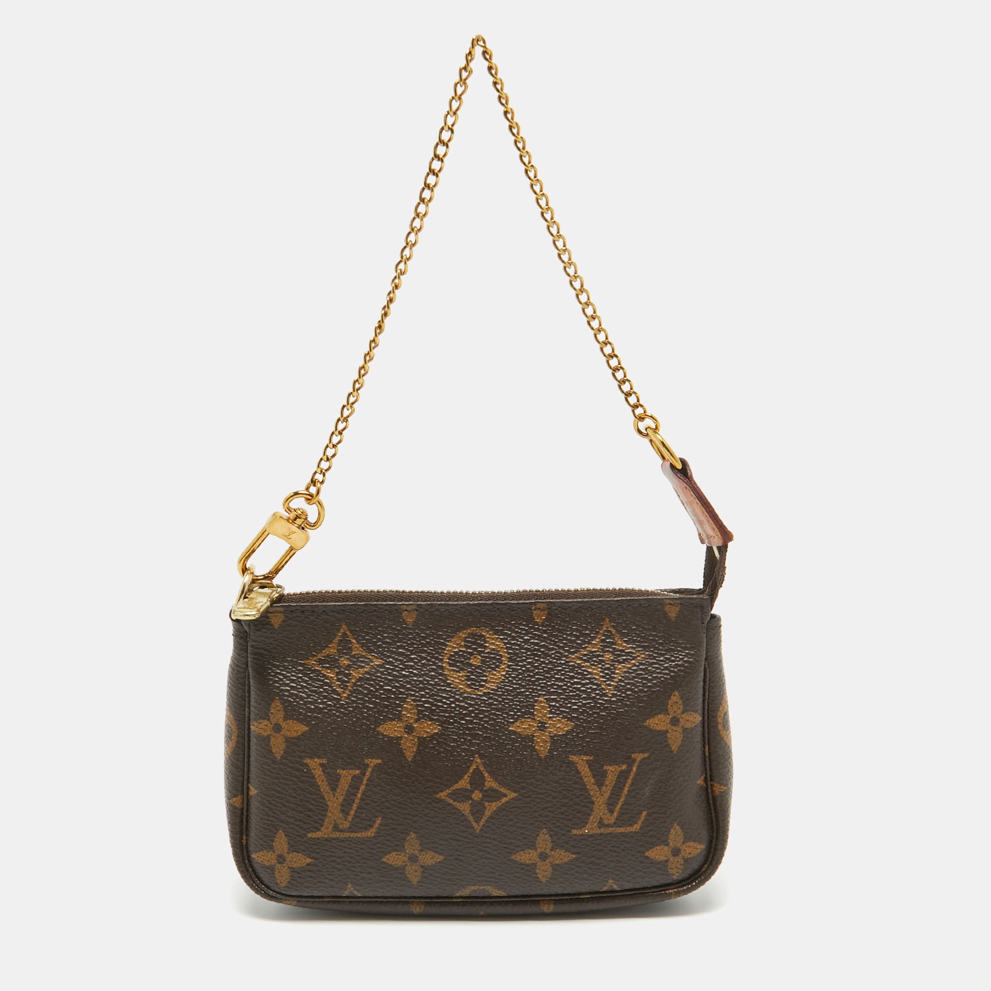 

Louis Vuitton Monogram Canvas Mini Pochette Accessoires, Brown