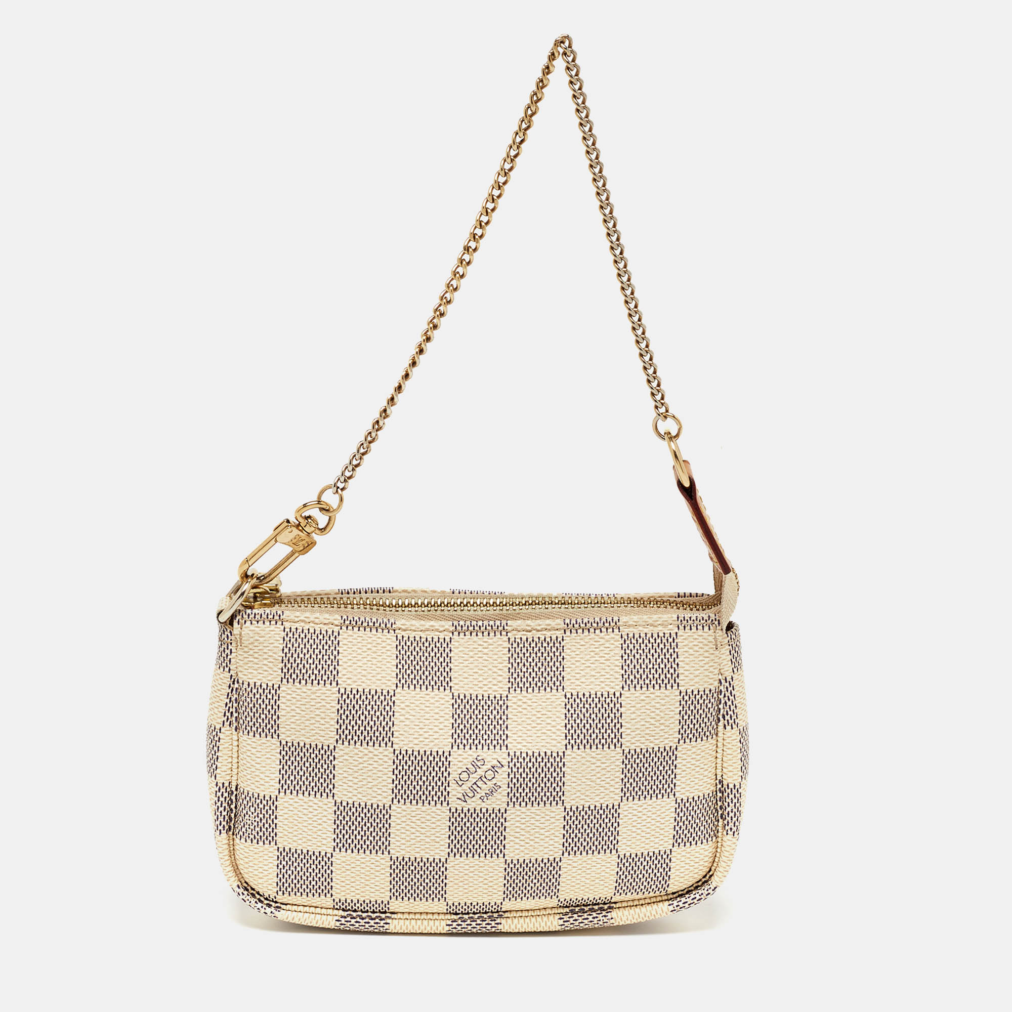 

Louis Vuitton Damier Azur Canvas Mini Pochette Accessoires, White