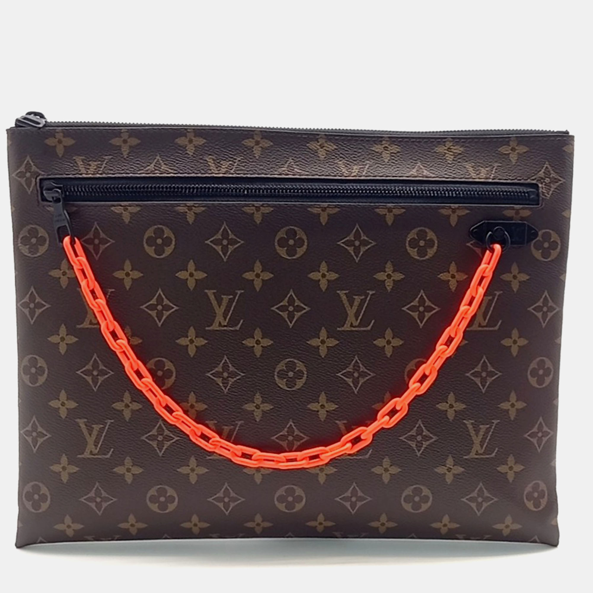 

Louis Vuitton Virgil Abloh Chain Clutch Bag, Brown