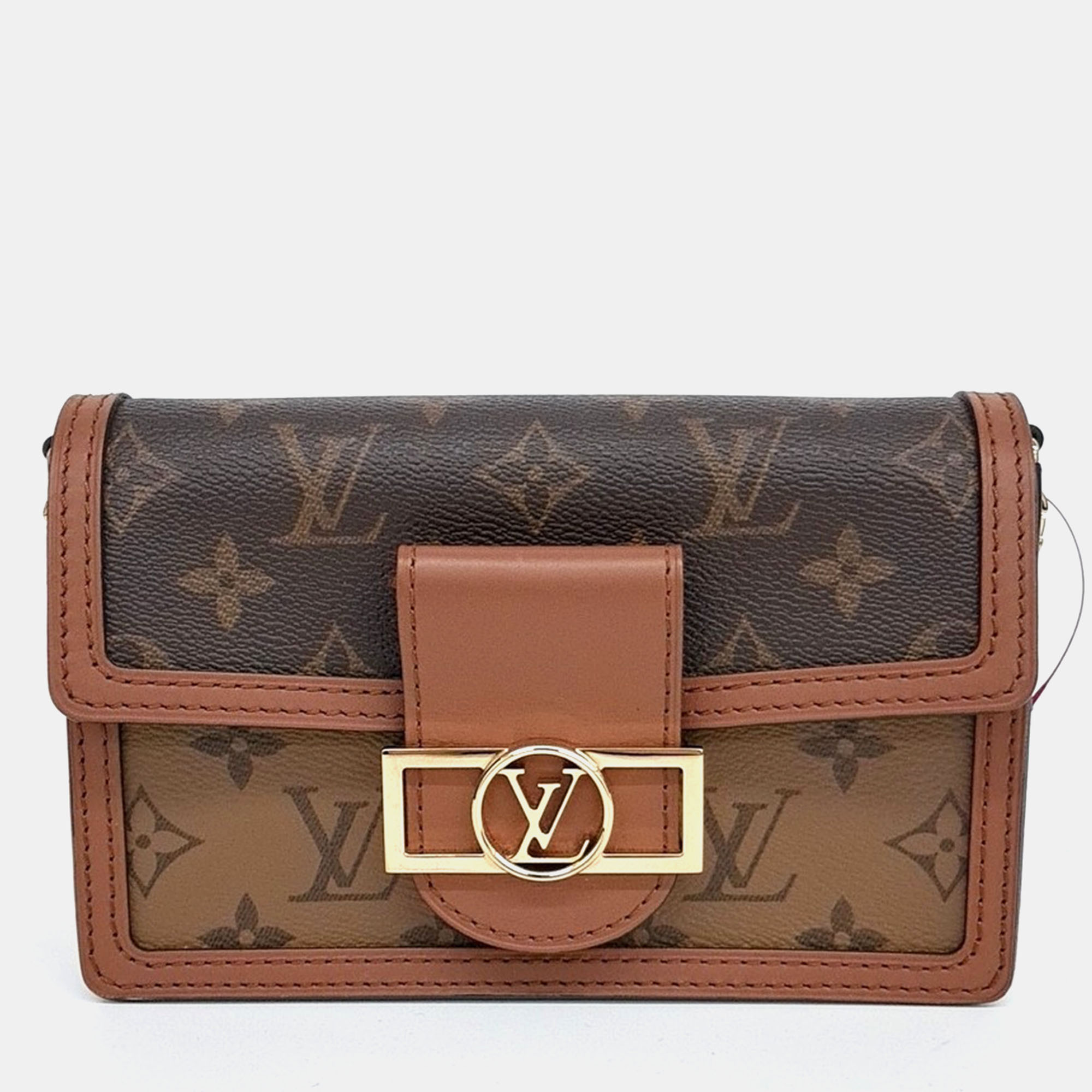 Pre-owned Louis Vuitton Dauphine Chain Wallet In Brown