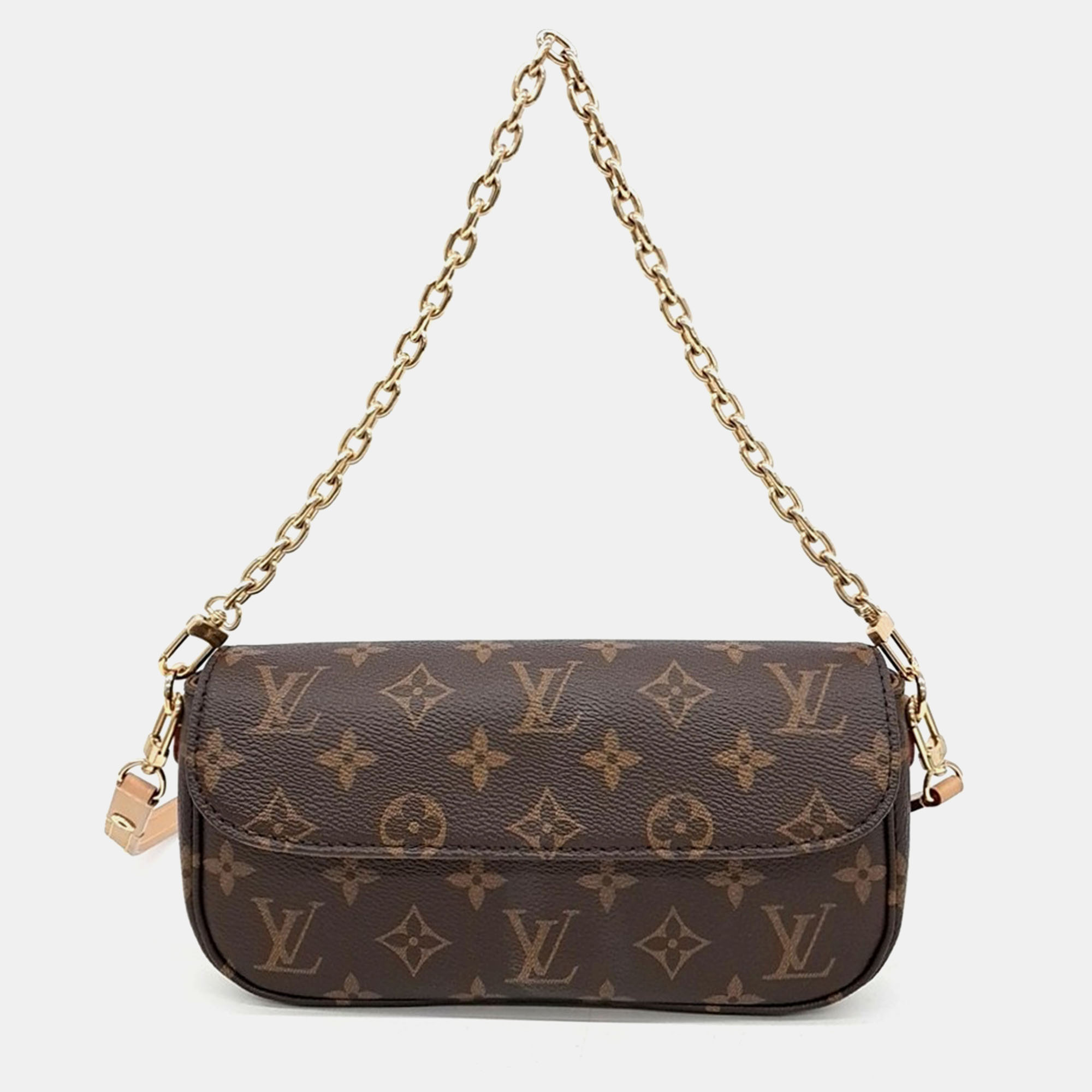 Pre-owned Louis Vuitton Ivy Monogram Wallet On Chain Bag In Brown