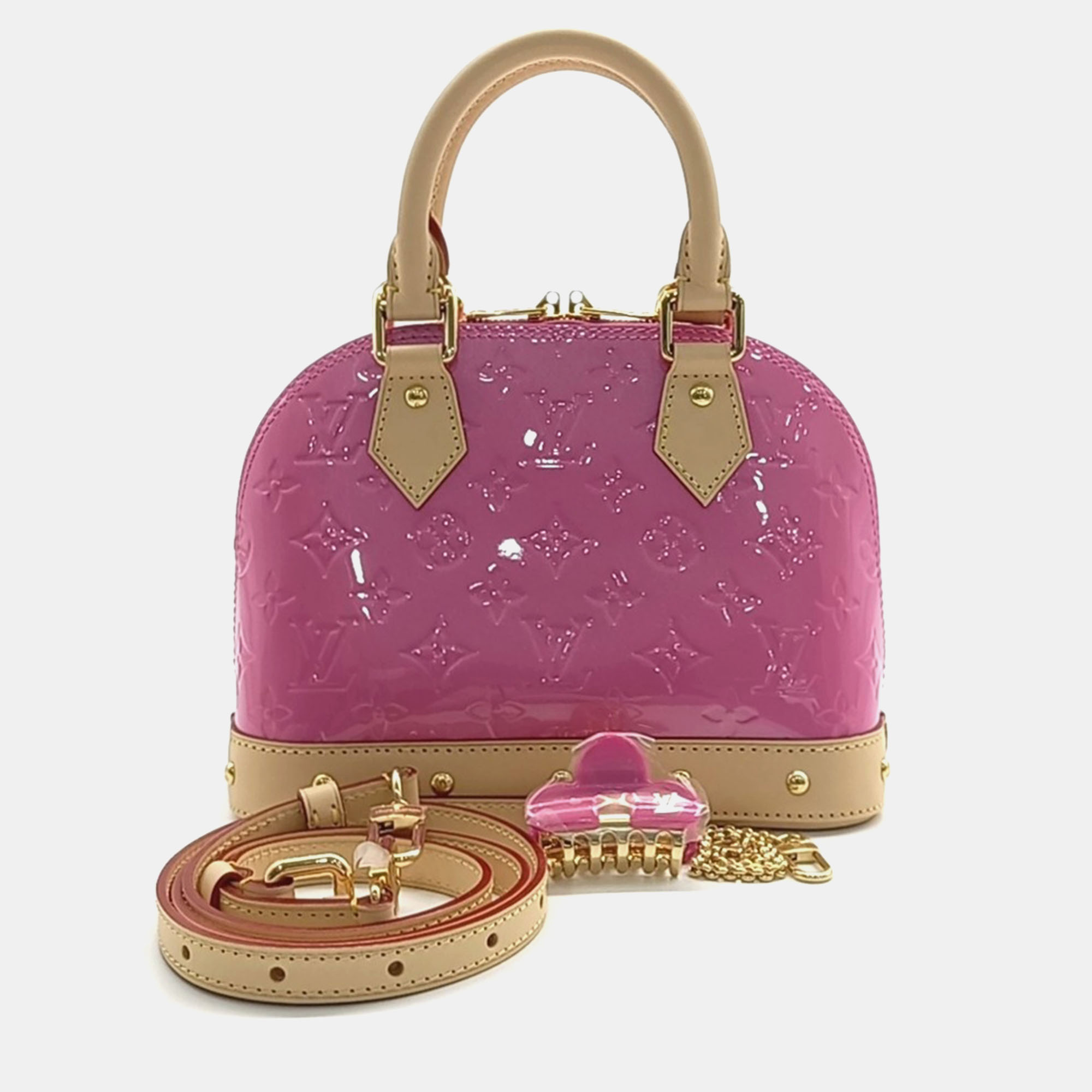 Pre-owned Louis Vuitton Vernis Alma Bb Bag In Pink