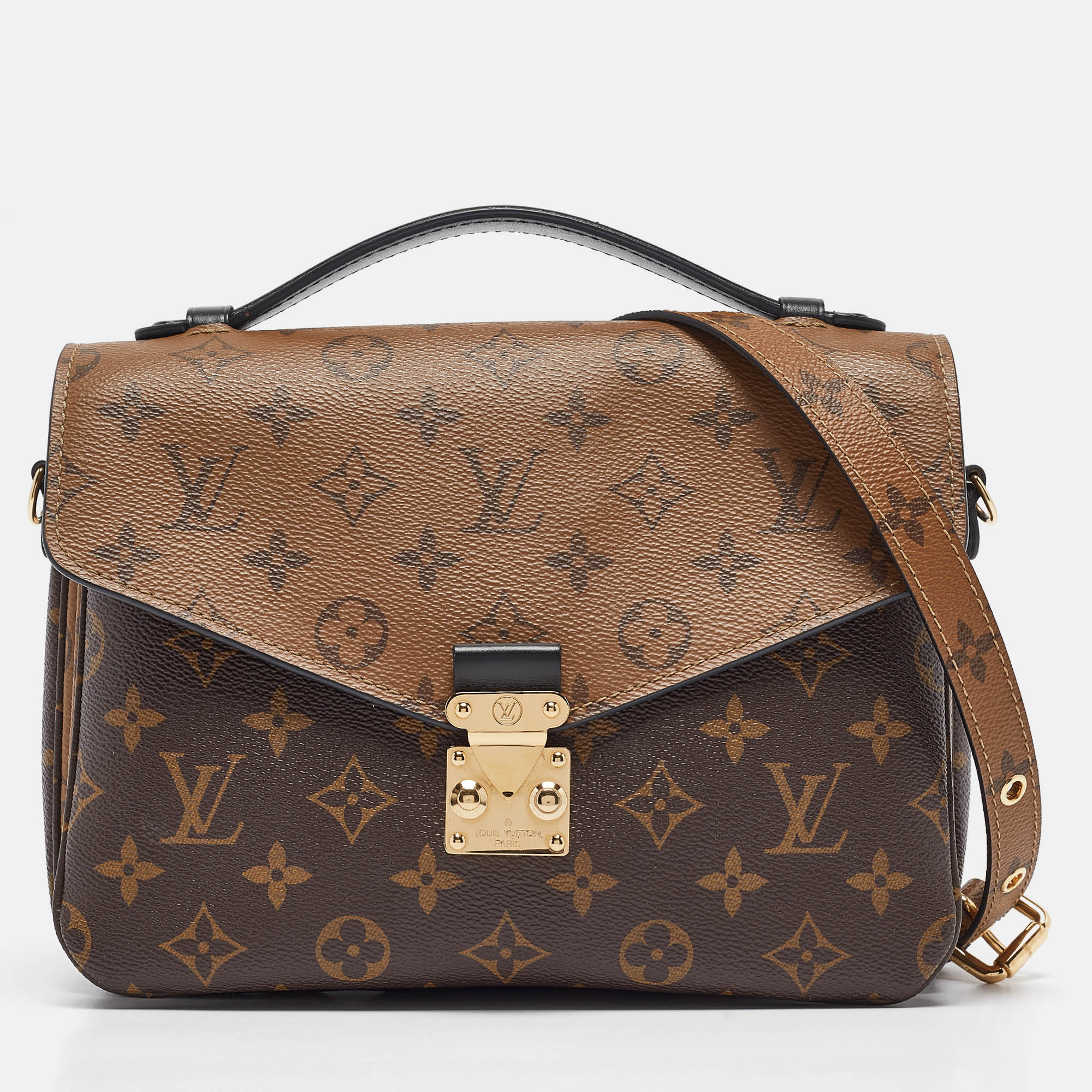 

Louis Vuitton Monogram Reverse Canvas Pochette Metis Bag, Brown